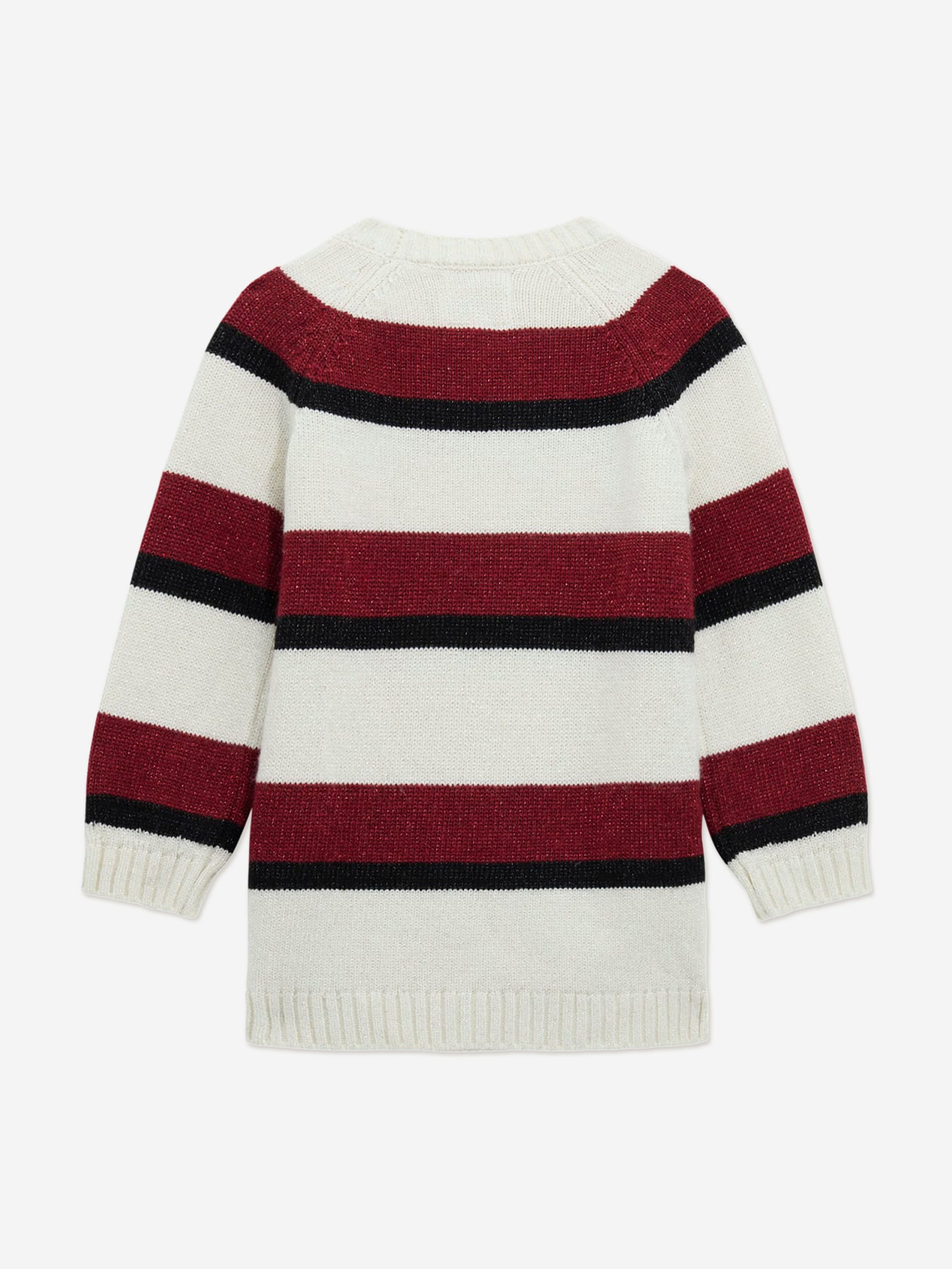 Guess Girls Striped Knitted Dress in Multicolour