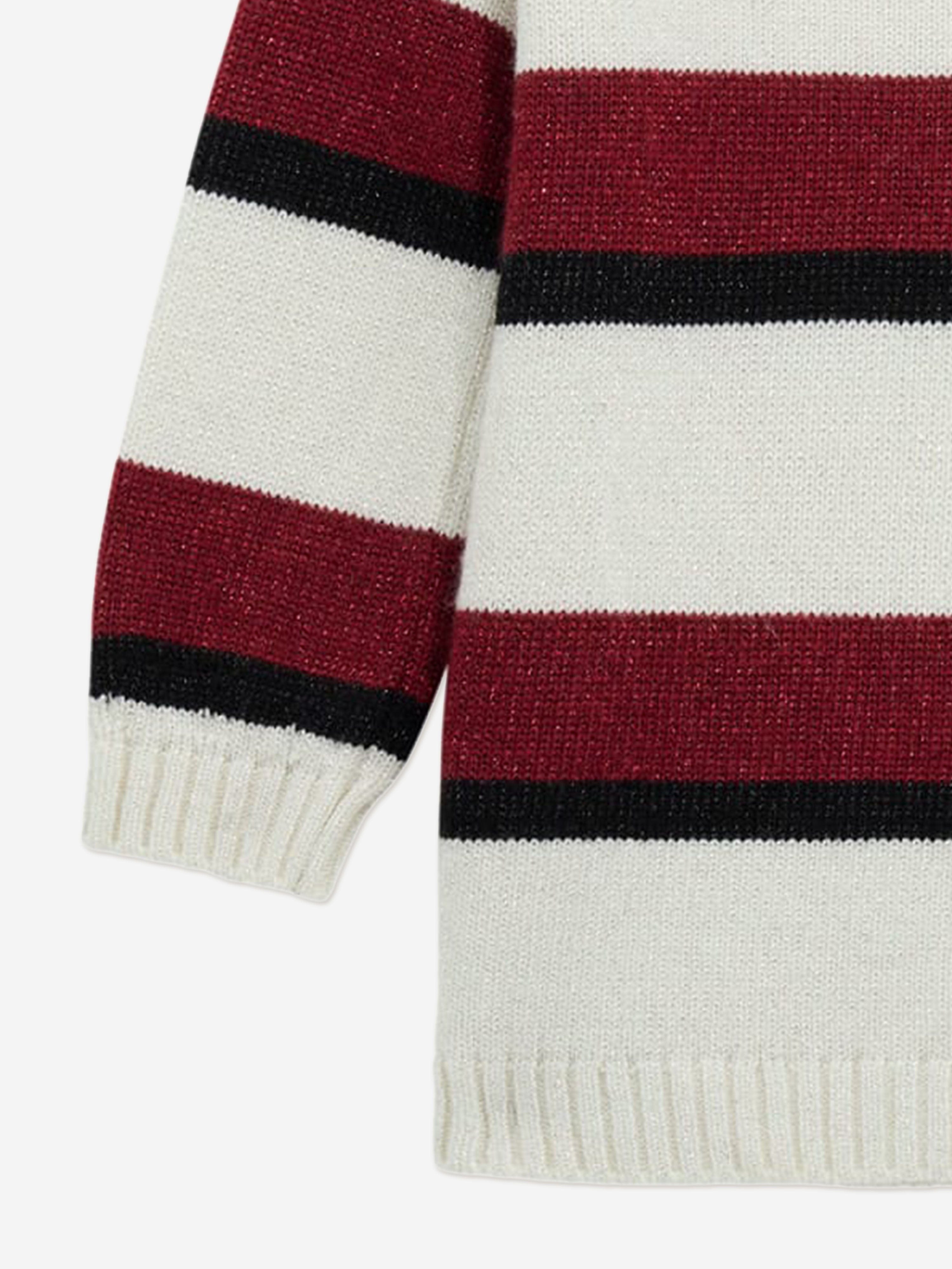 Guess Girls Striped Knitted Dress in Multicolour