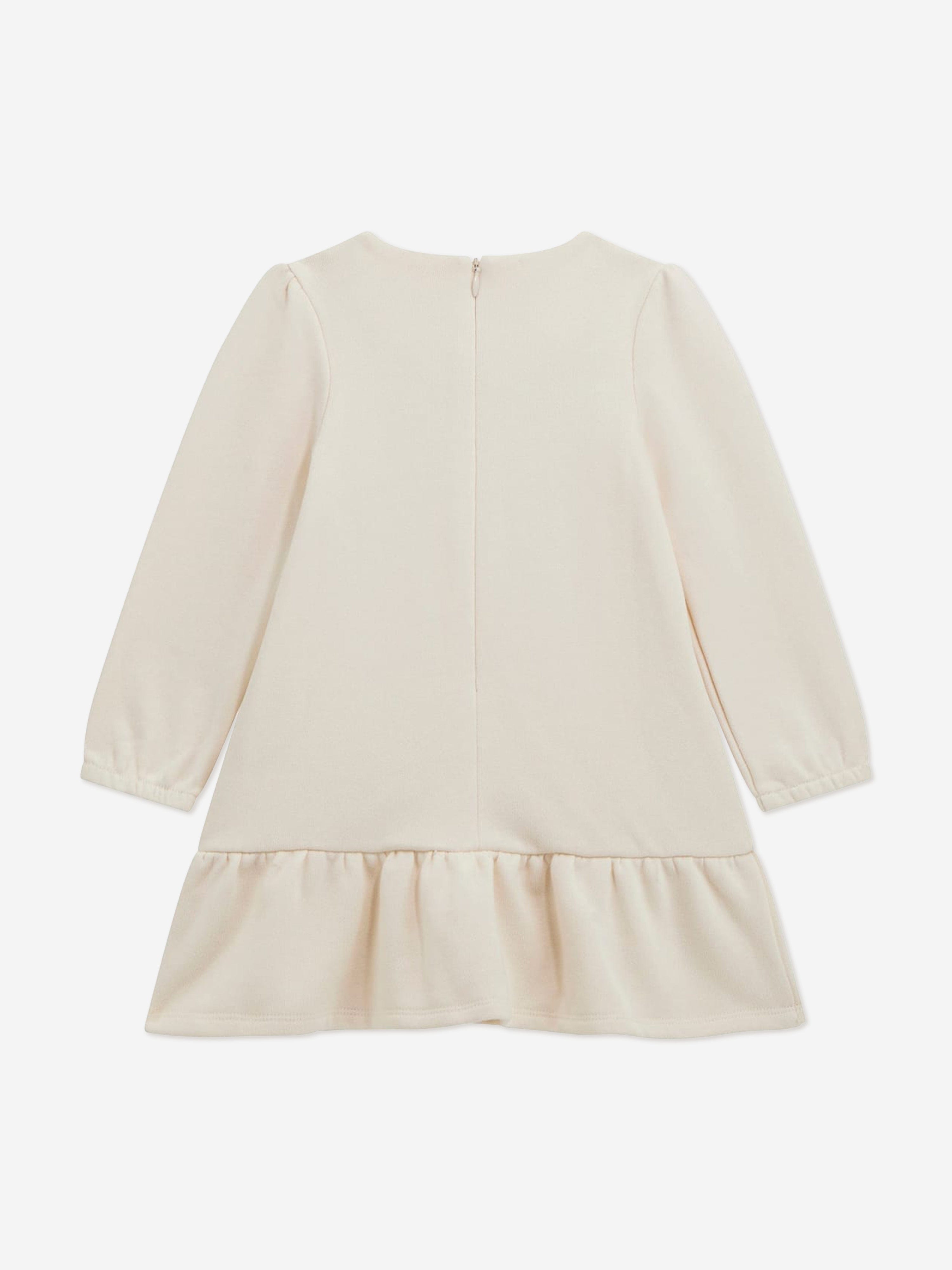 Guess Girls Bag Print Sweater Dress in Ivory