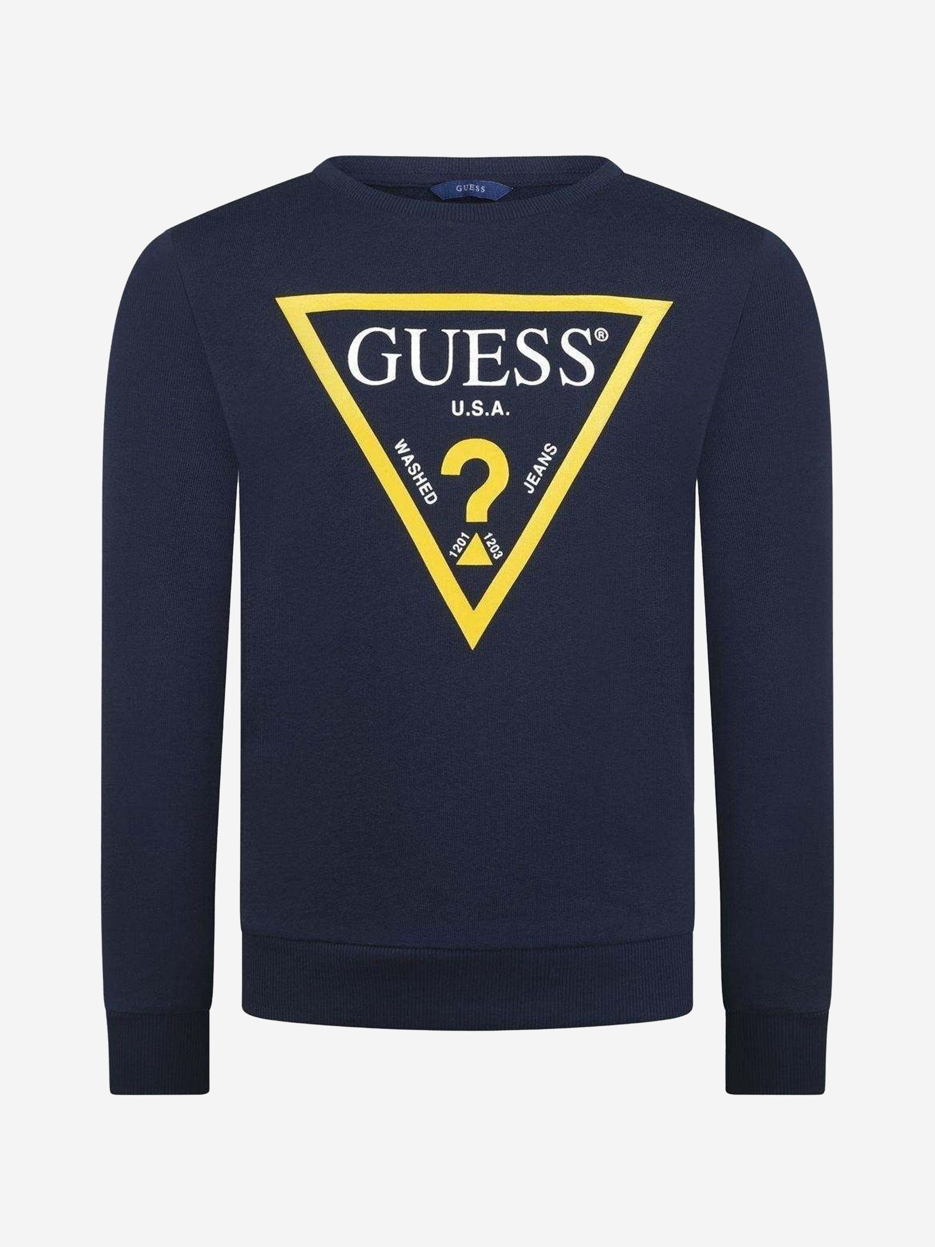 Guess Boys Sweater - Cotton Logo Sweater