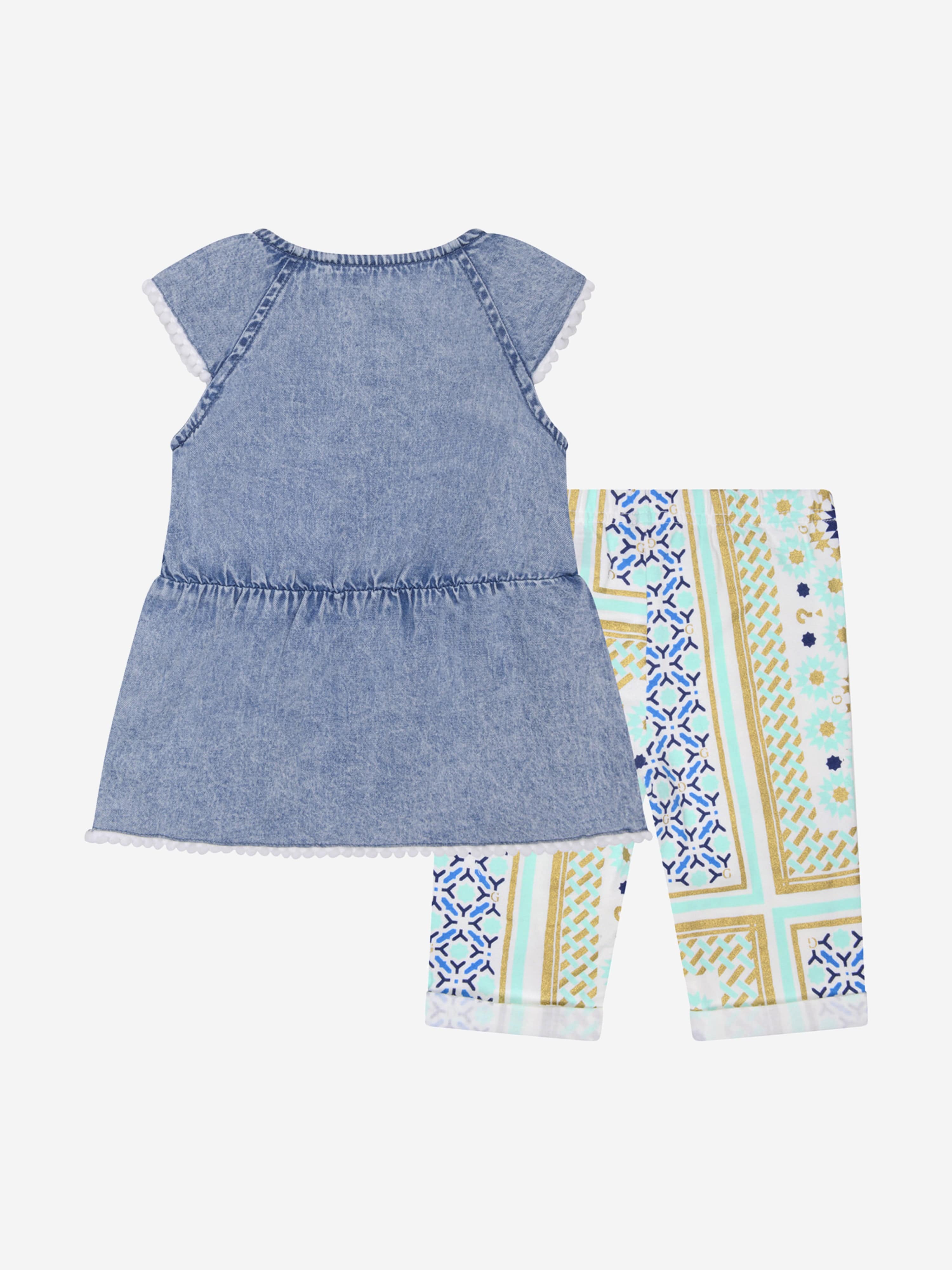 Guess Baby Girls Set - Denim Top & Leggings Set