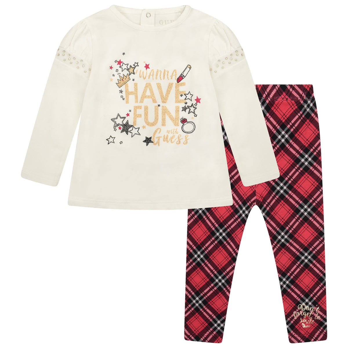 Guess Baby Girls Red Leggings Set (2 Piece)