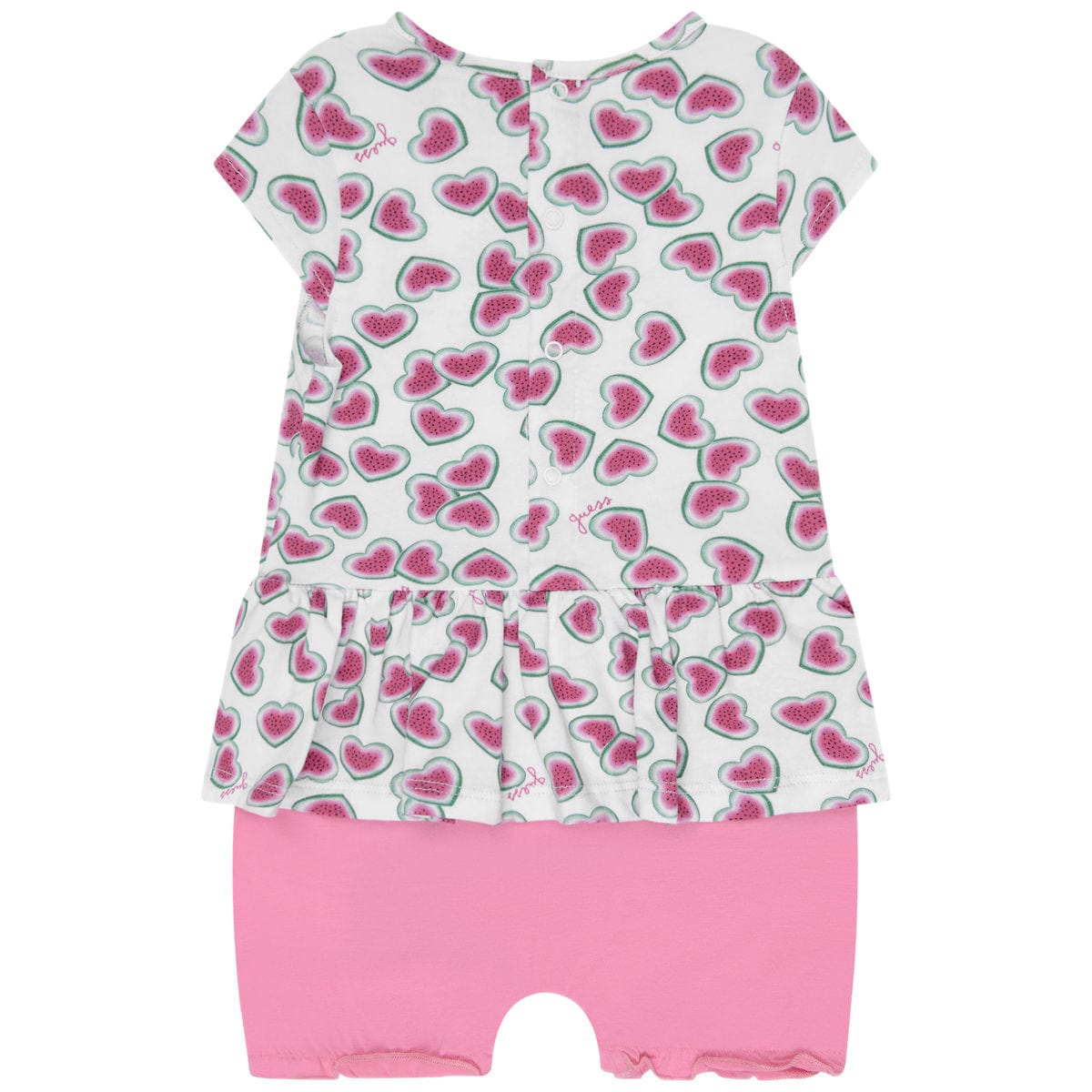 Guess Baby Girls Shortie - White & Heart Cotton Shortie