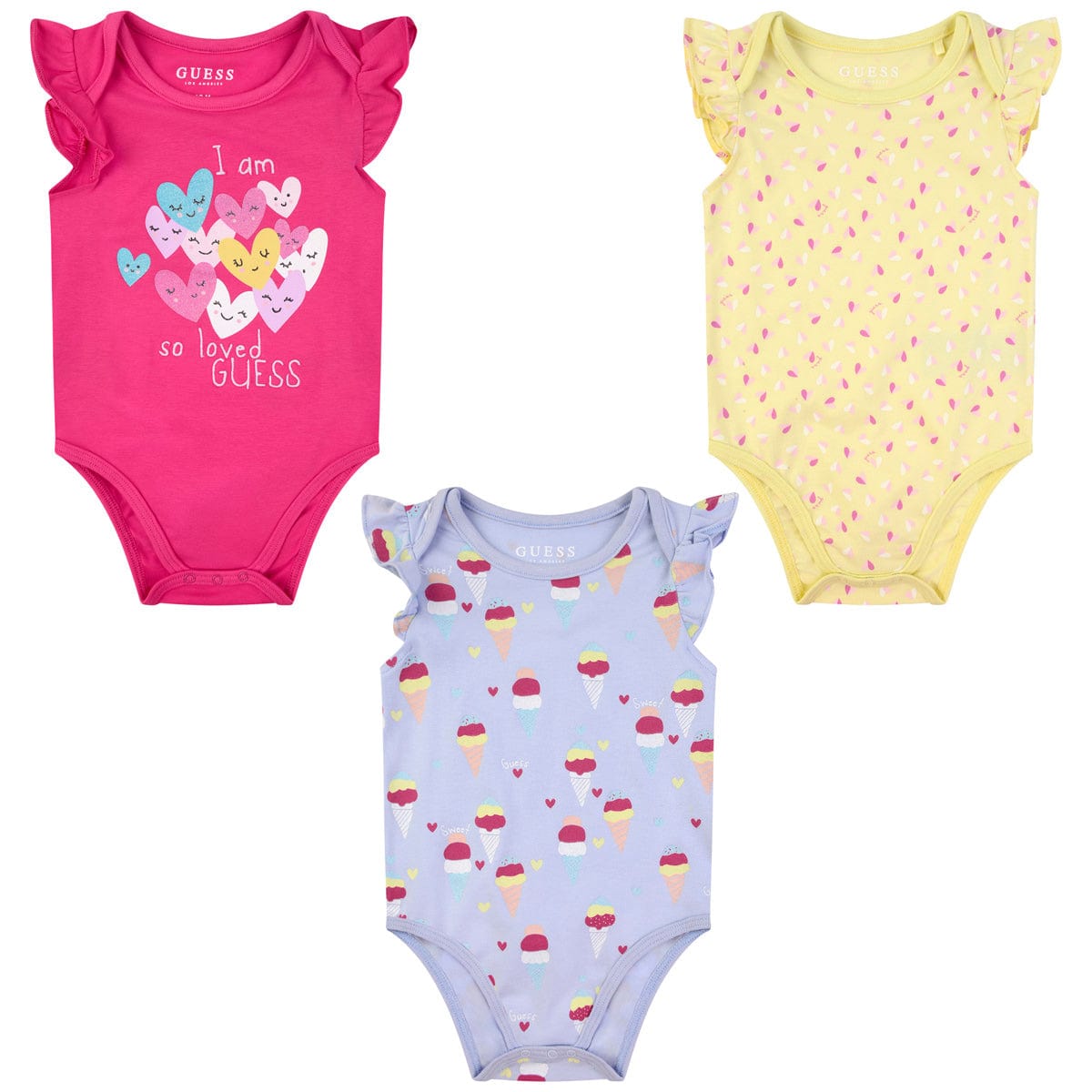 Guess Baby Girls Bodysuits Set (3 Piece)