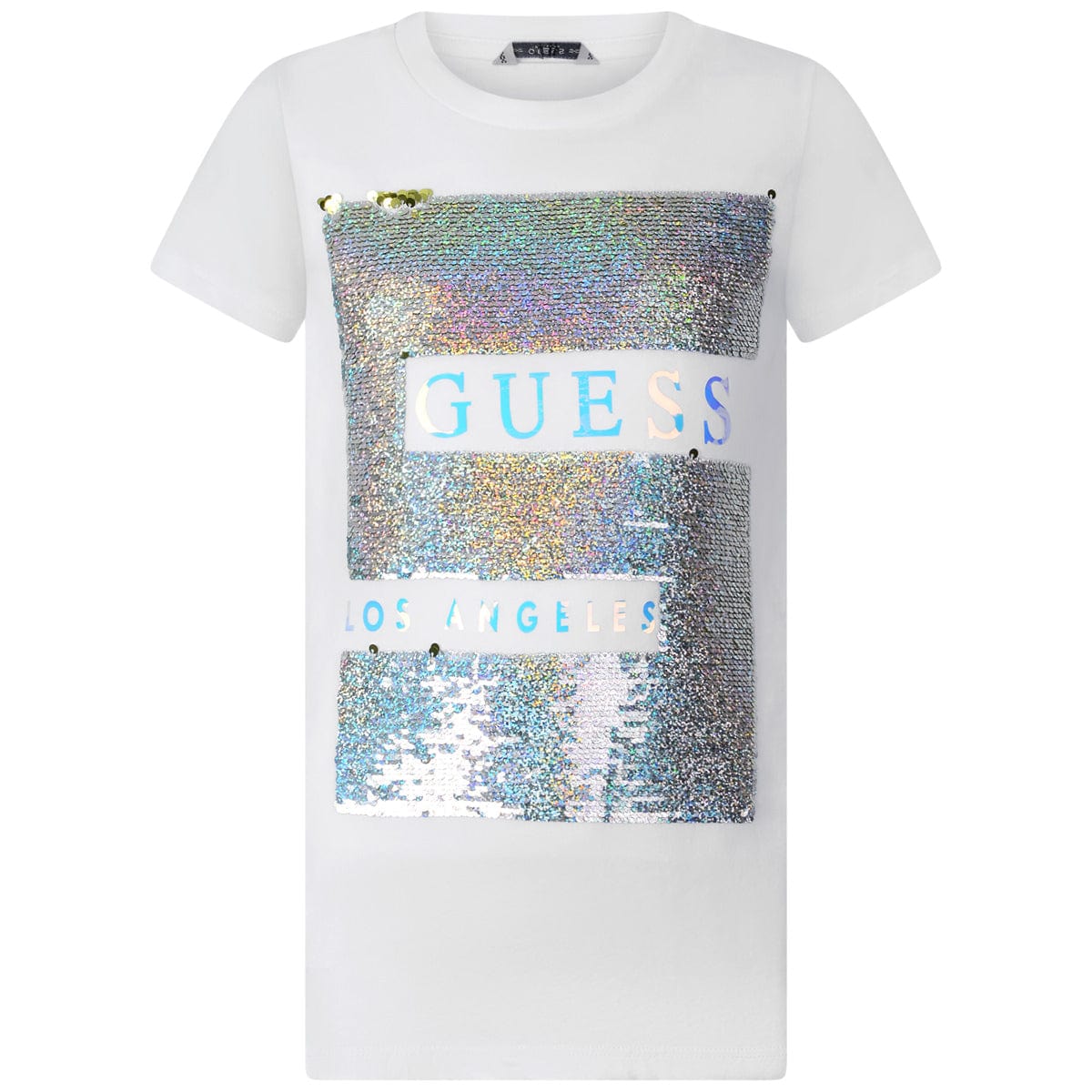 Guess Girls T-Shirt - Cotton Sequin Logo T-Shirt