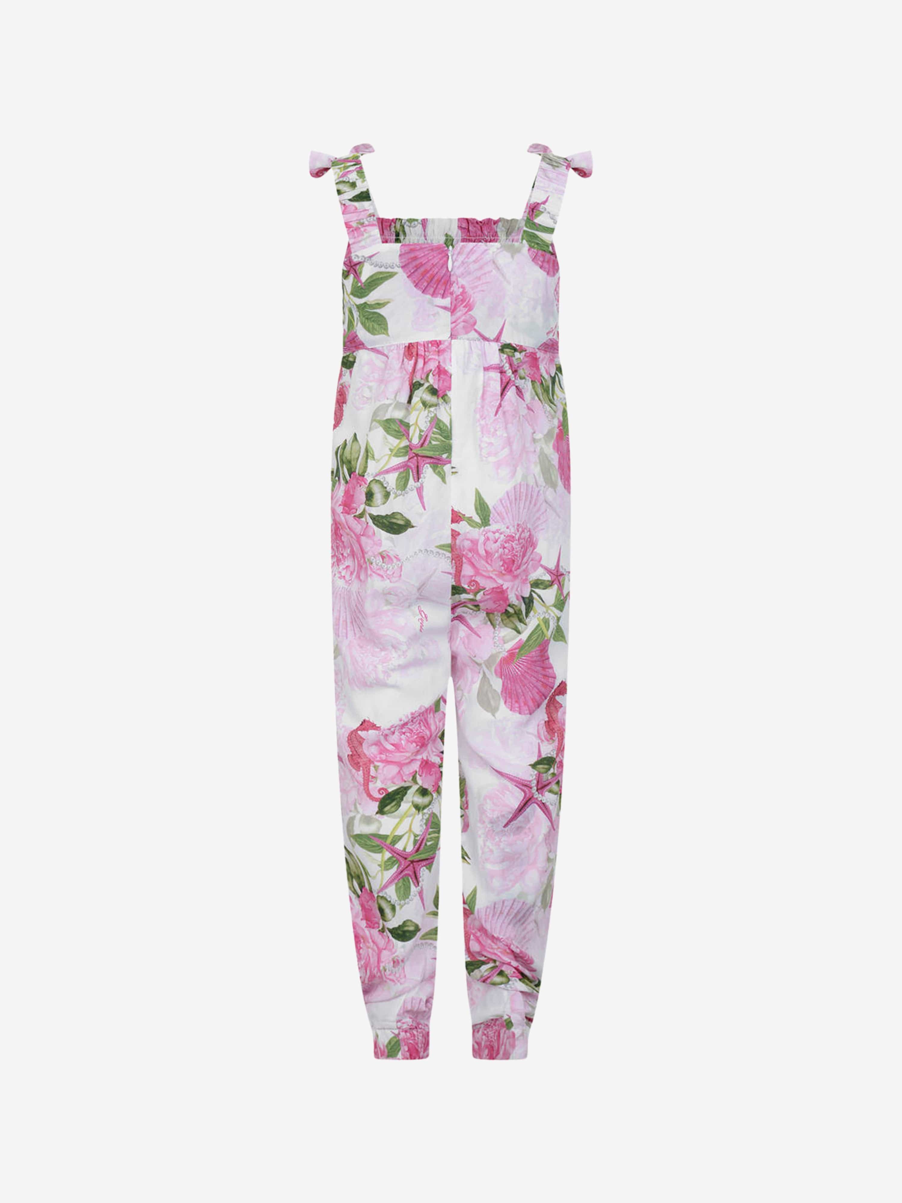 Guess Girls Jumpsuit - & Pink Floral Viscose Jumpsuit