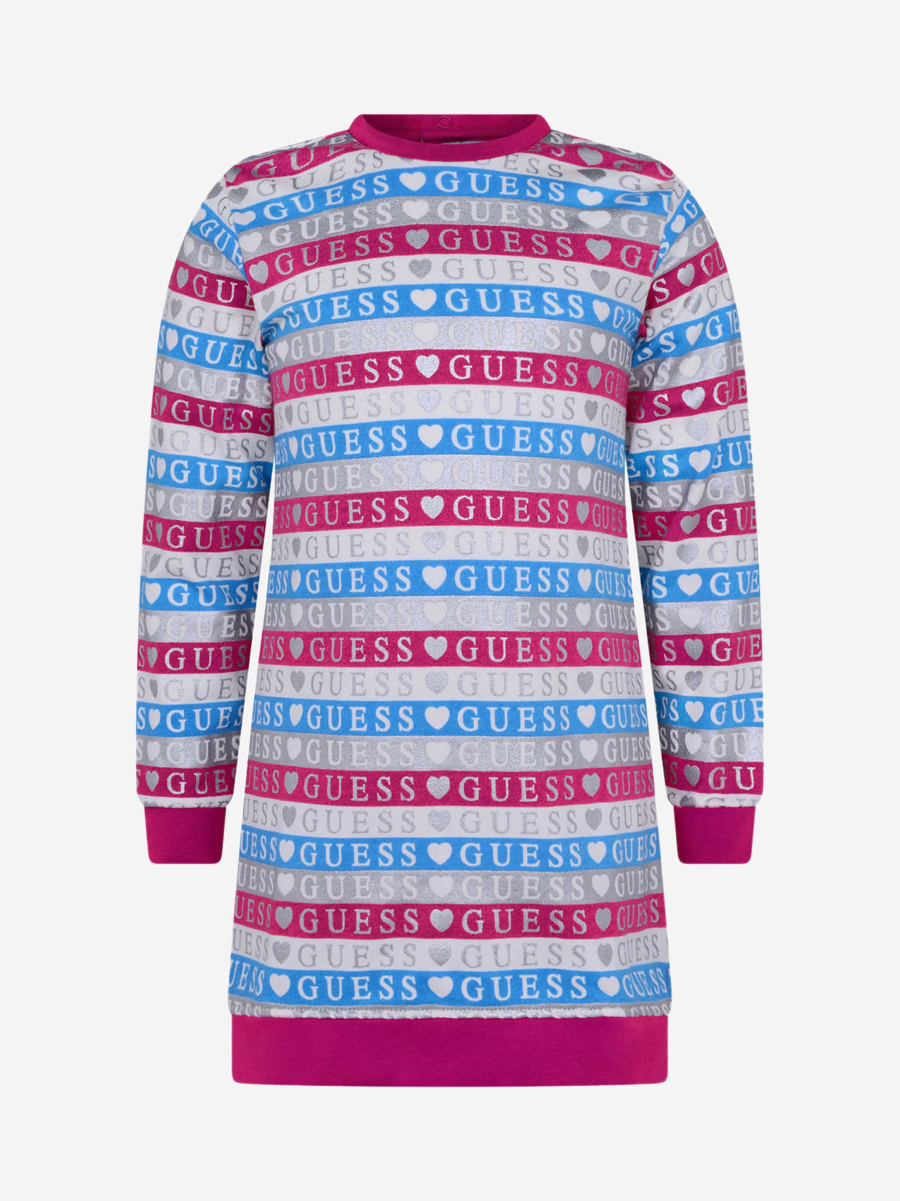 Guess Girls Dress - Striped Glitter Logo Sweater Dress