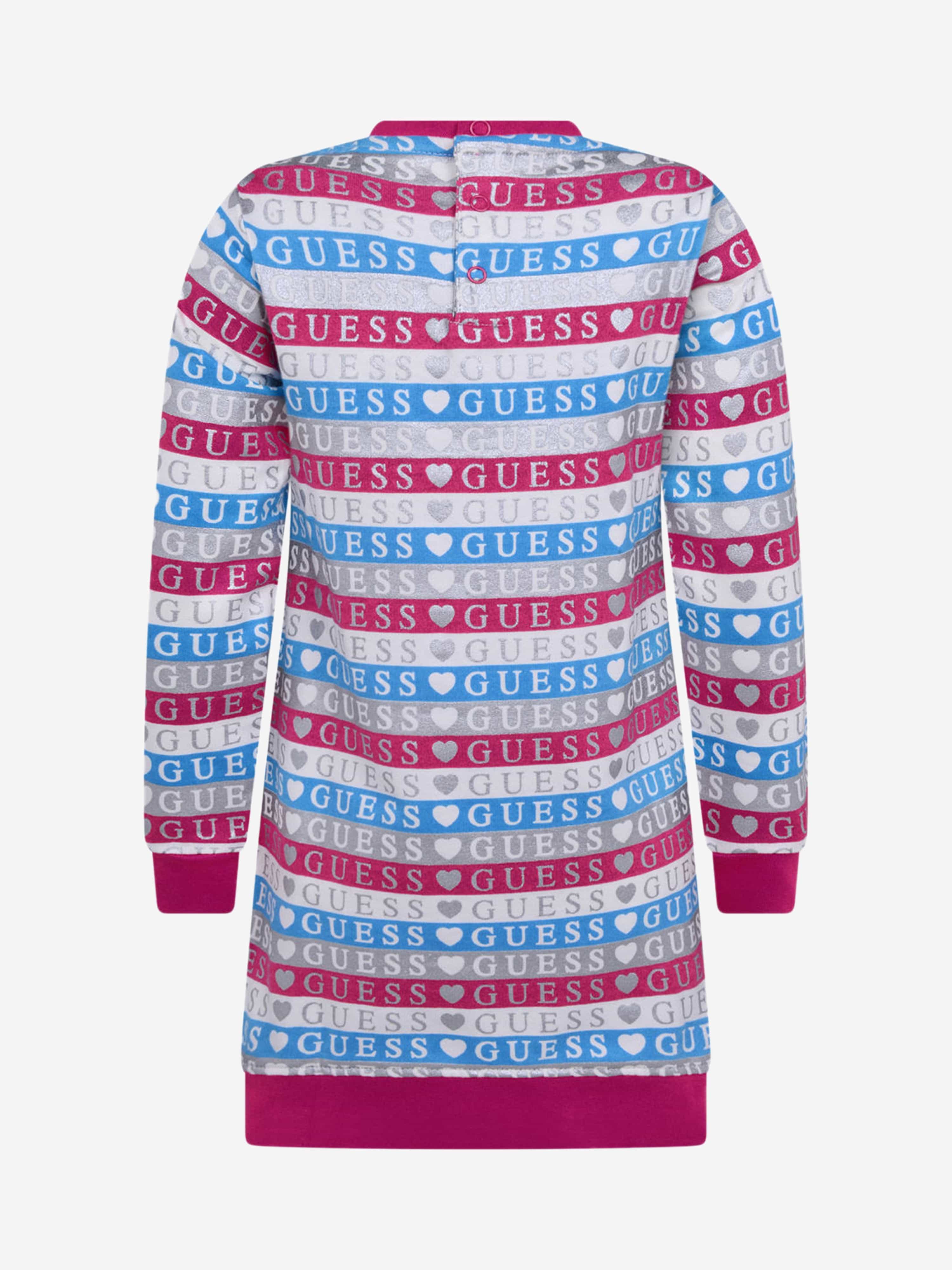 Guess Girls Dress - Striped Glitter Logo Sweater Dress