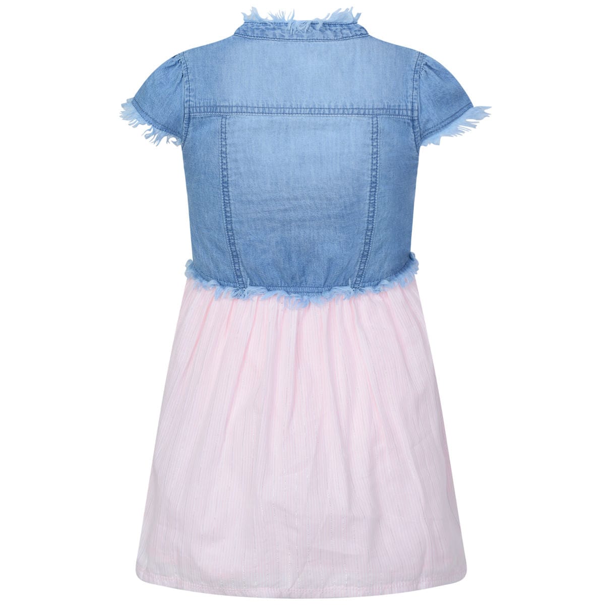 Guess Girls Dress - Denim & Cotton Striped Dress