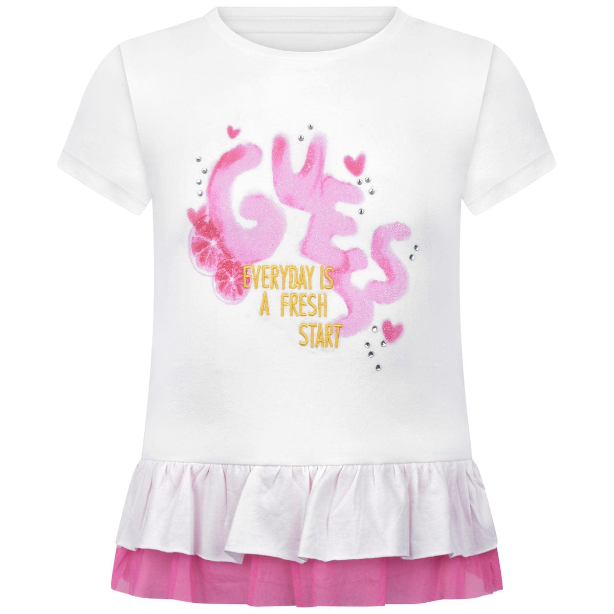 Guess Girls Top - & Pink Jersey Top