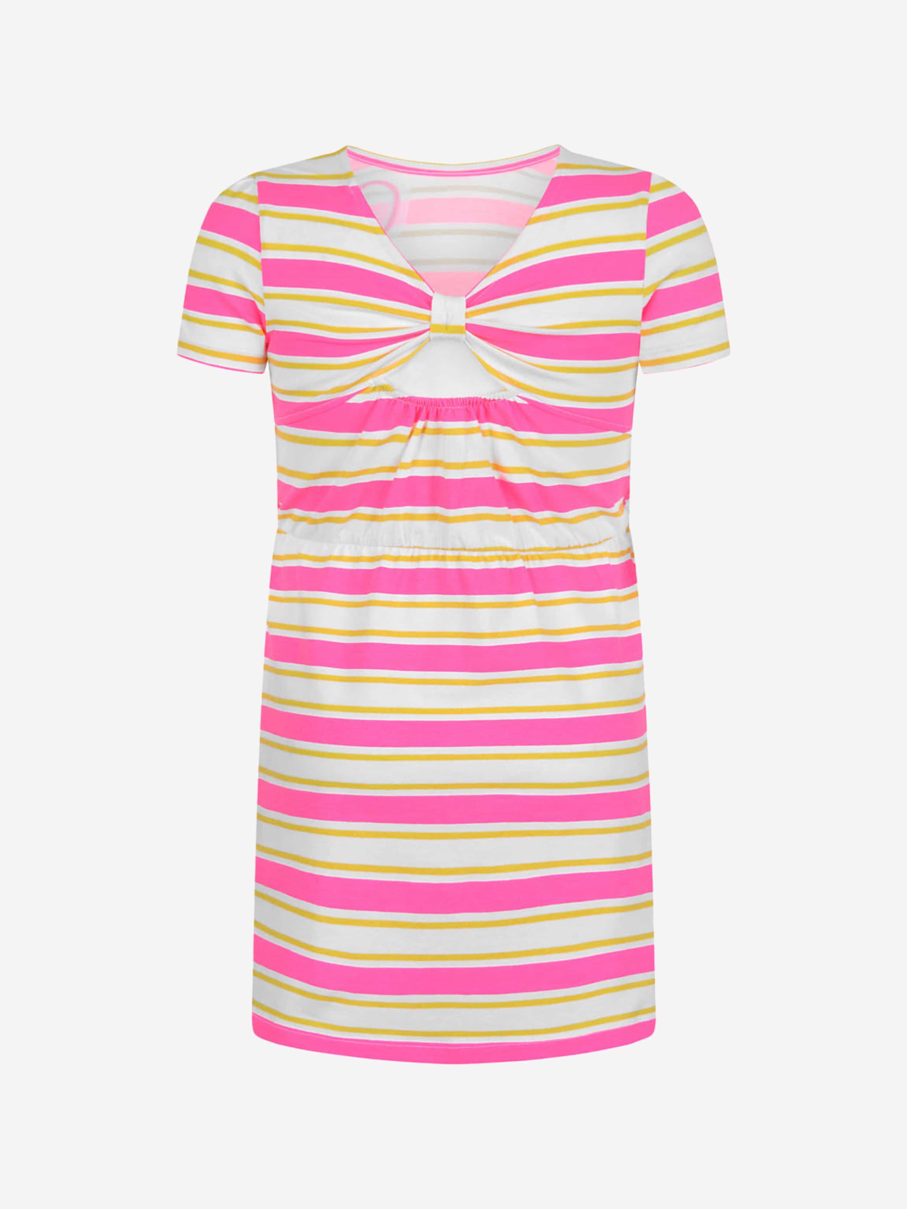 Guess Girls Dress - White & Striped Jersey Dress