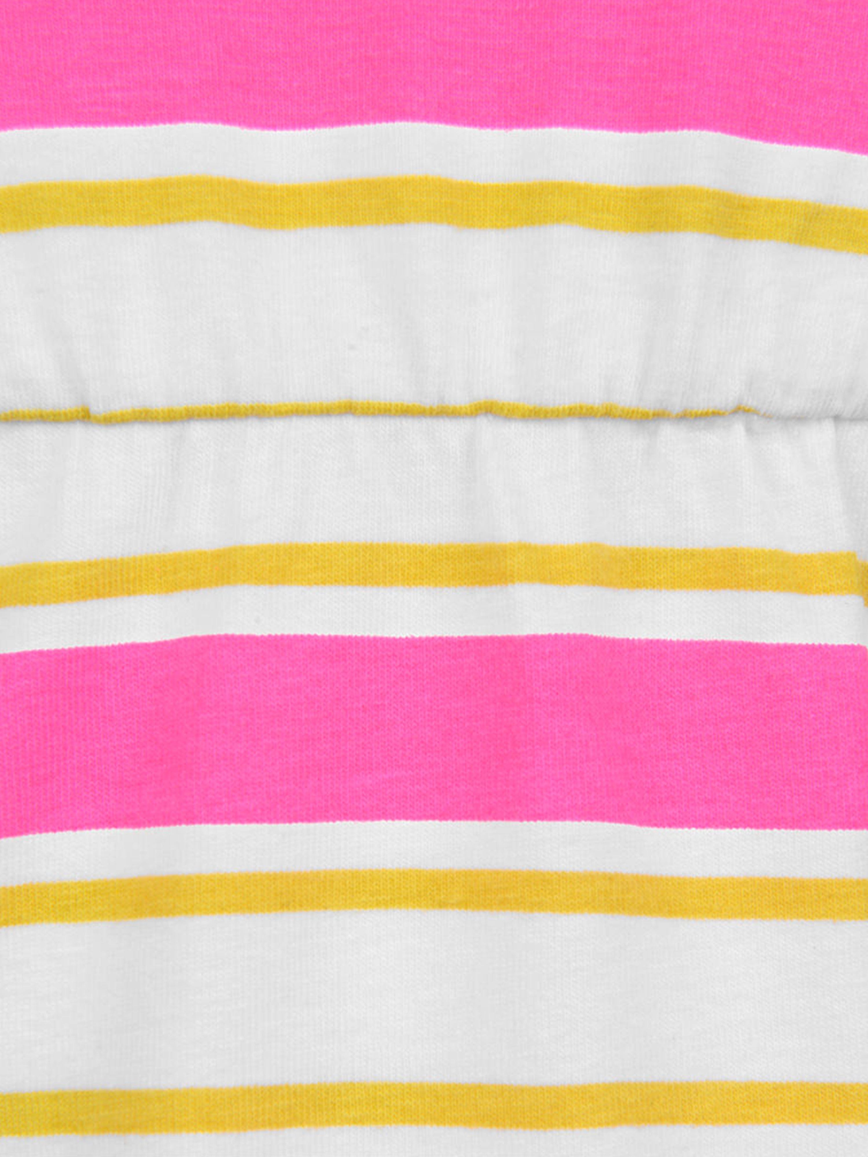 Guess Girls Dress - White & Striped Jersey Dress