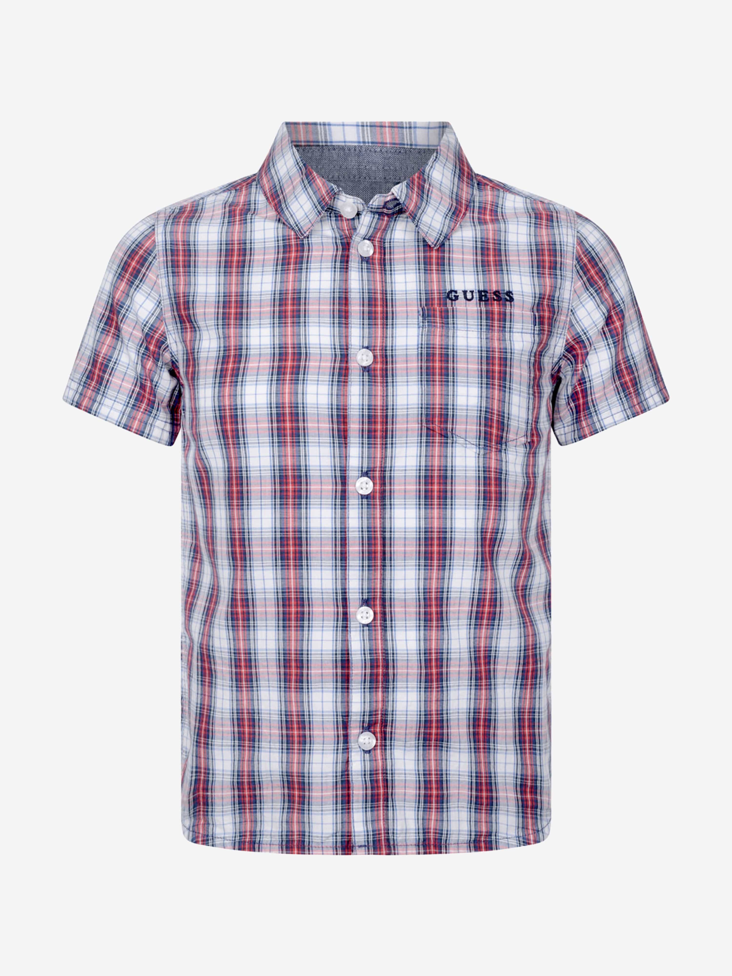 Guess Boys Shirt - Red Cotton Shirt