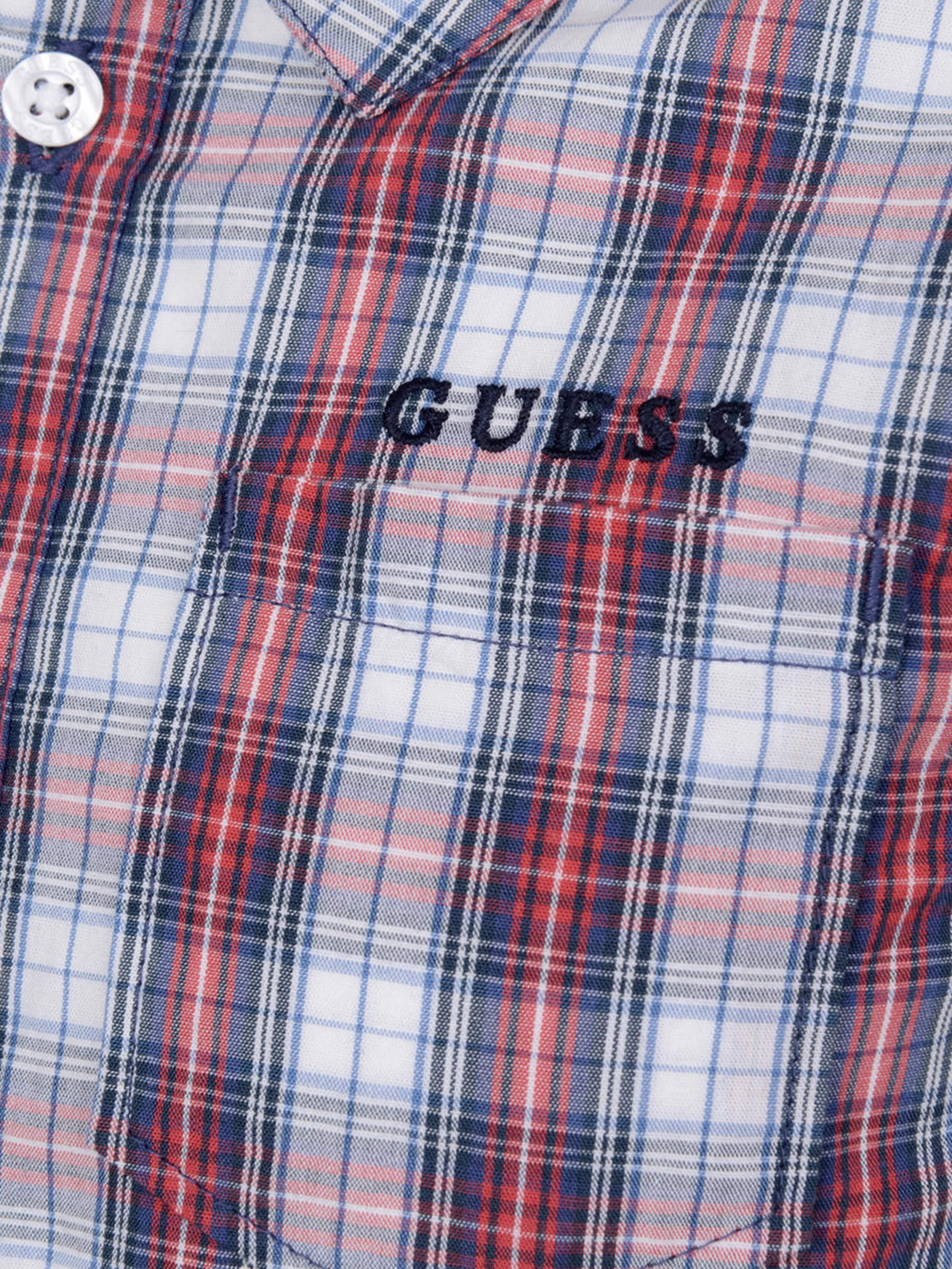 Guess Boys Shirt - Red Cotton Shirt