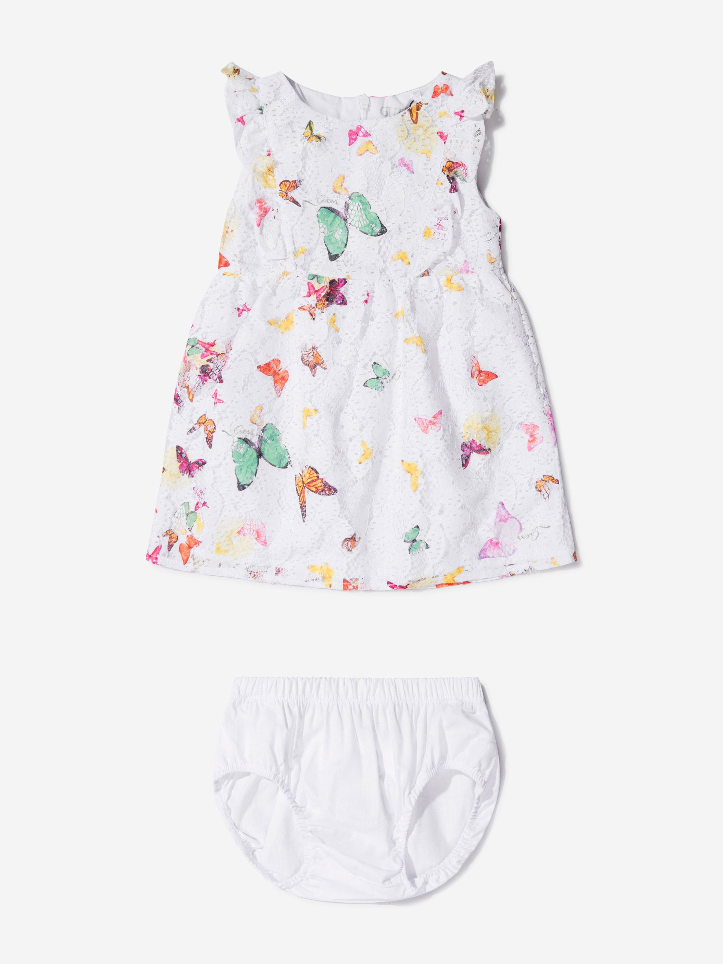 Guess Baby Girls Butterfly Collage Dress And Knickers Set