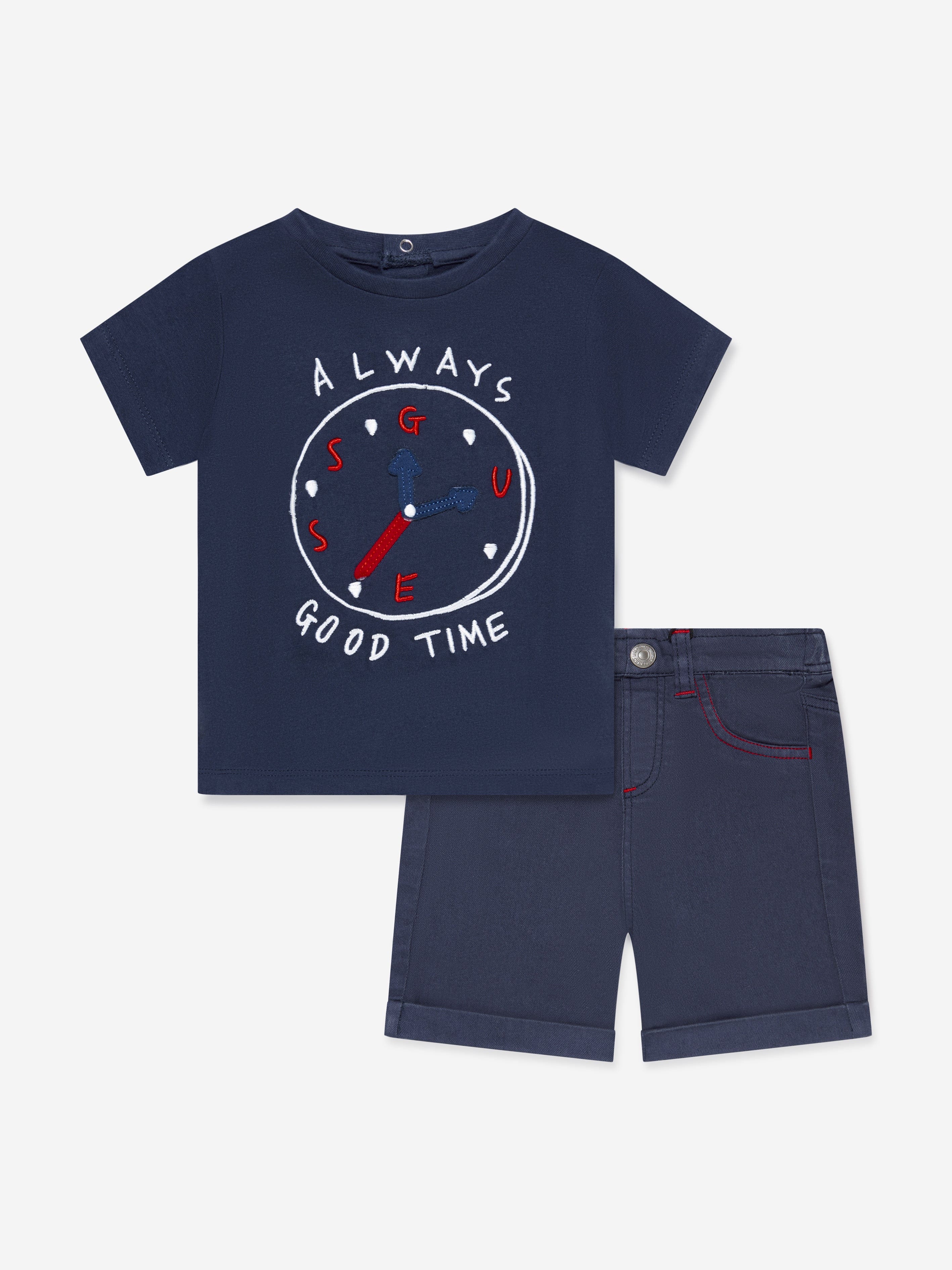 Guess Baby Boys Cotton T-Shirt And Shorts Set