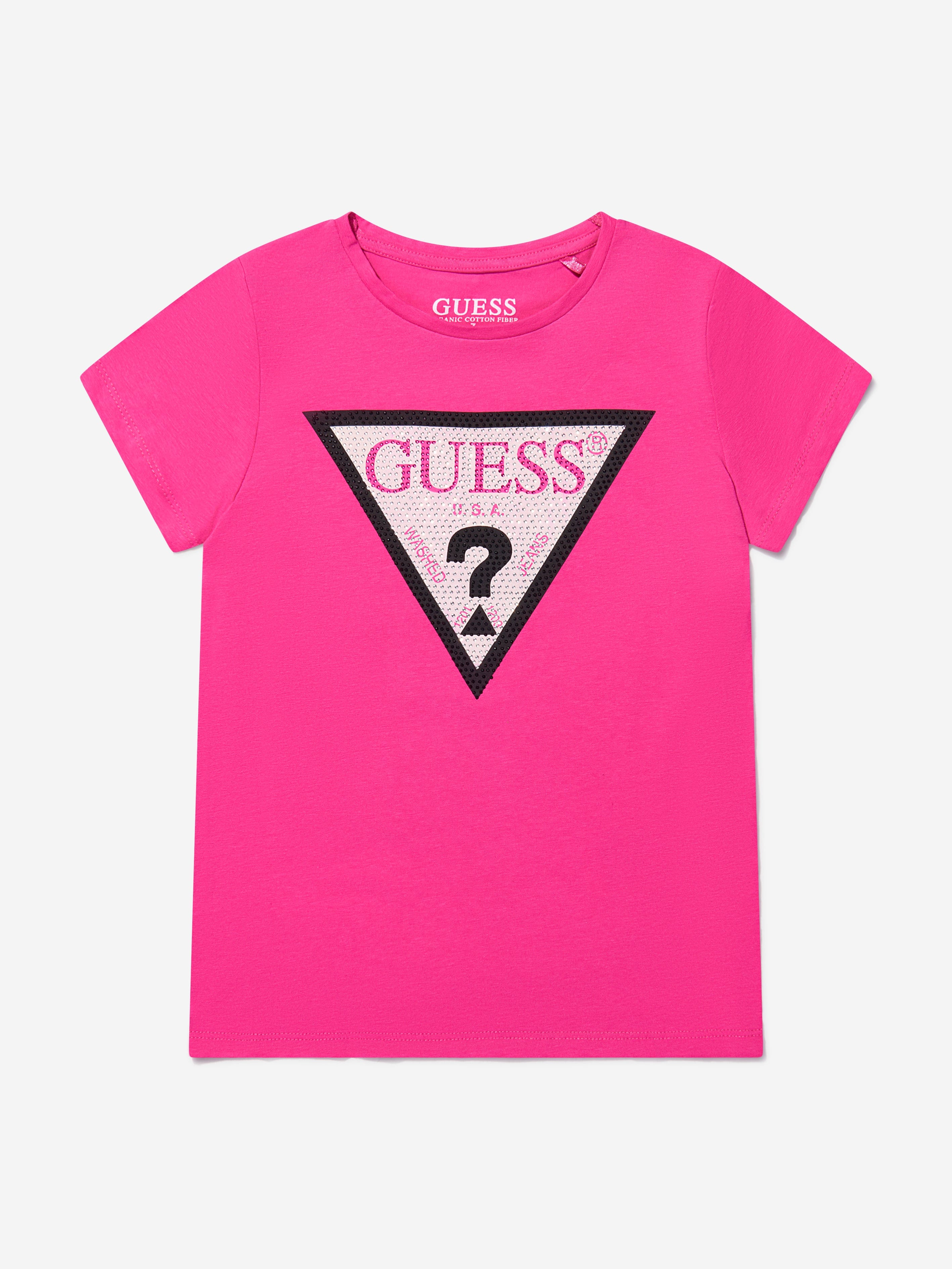 Guess Girls Cotton Logo Print T-Shirt