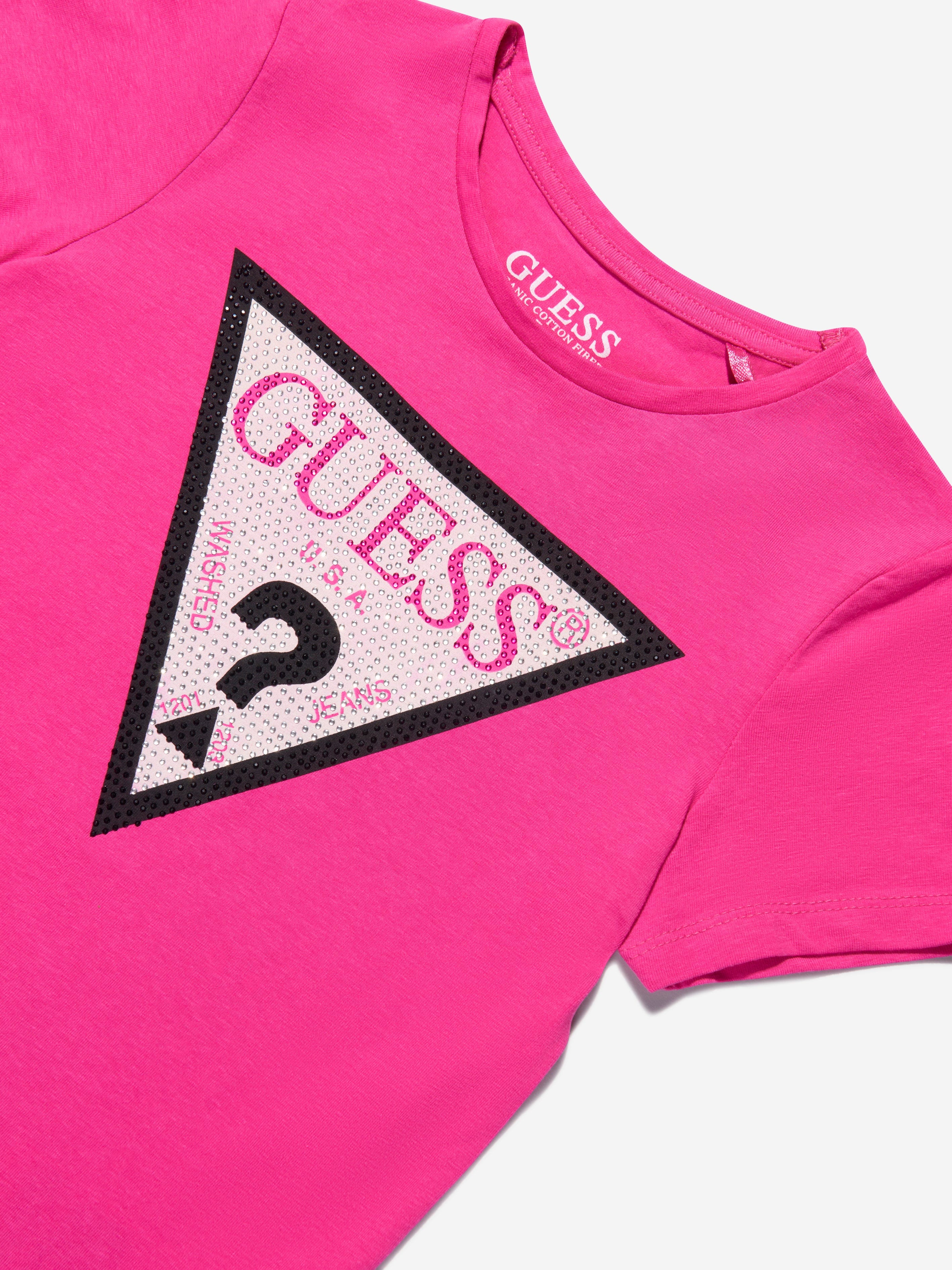 Guess Girls Cotton Logo Print T-Shirt