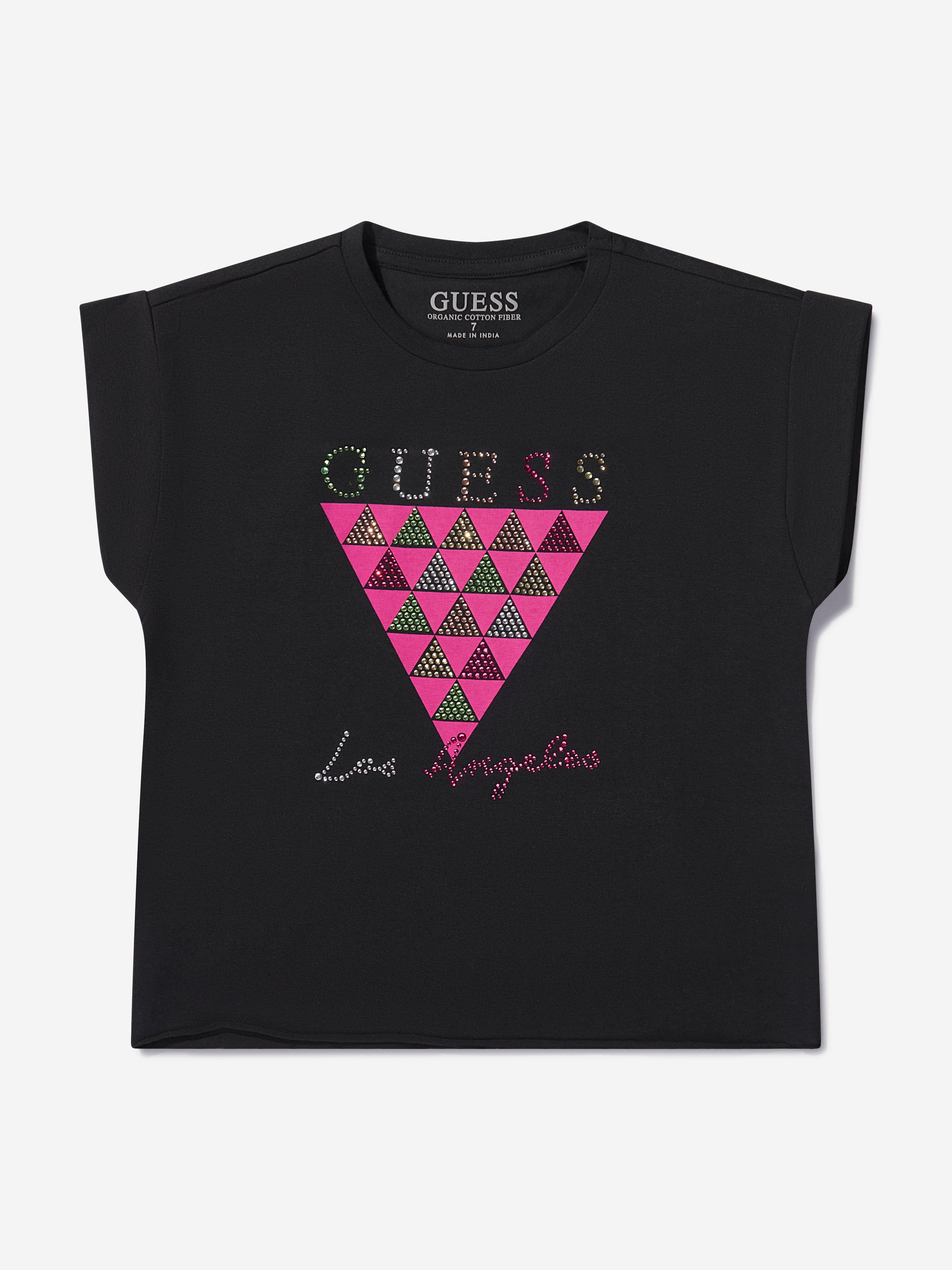 Guess Girls Cotton Logo Print T-Shirt