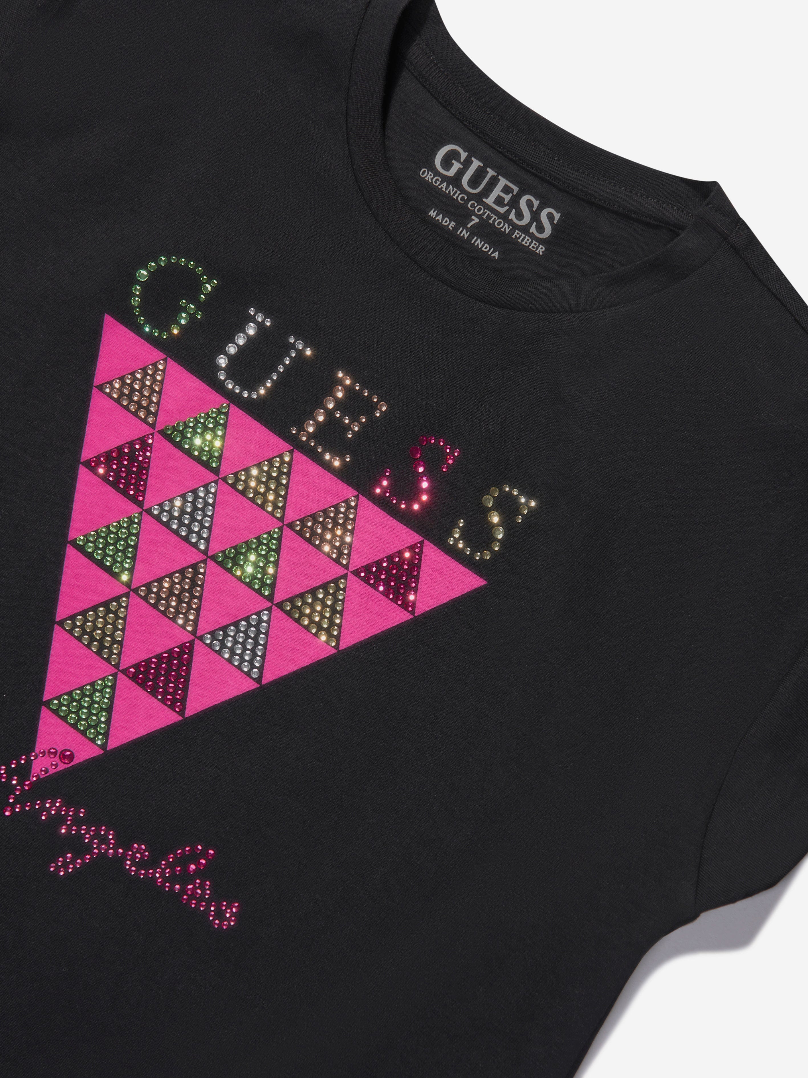 Guess Girls Cotton Logo Print T-Shirt