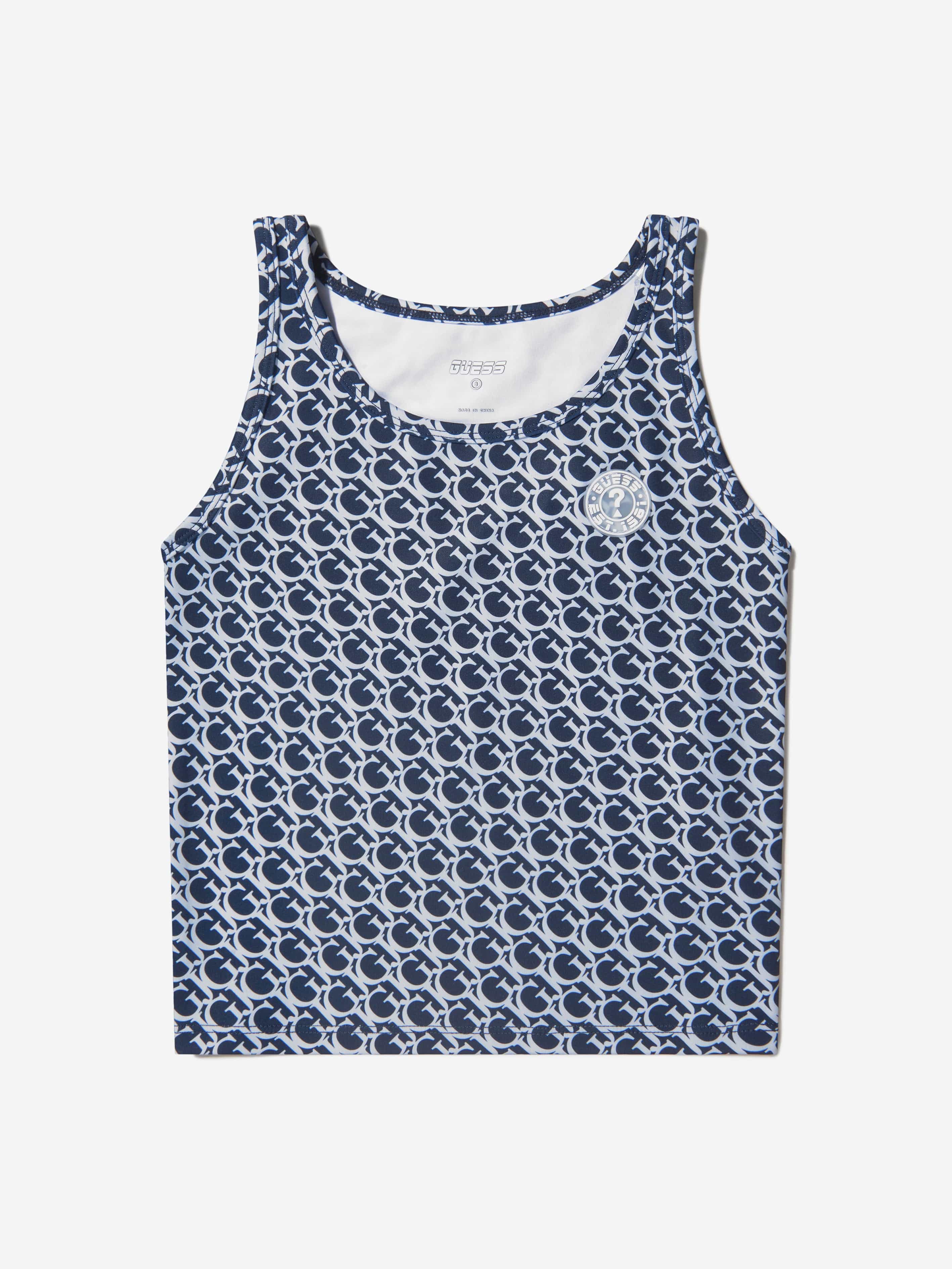 Guess Girls Sleeveless Logo Print Active Top