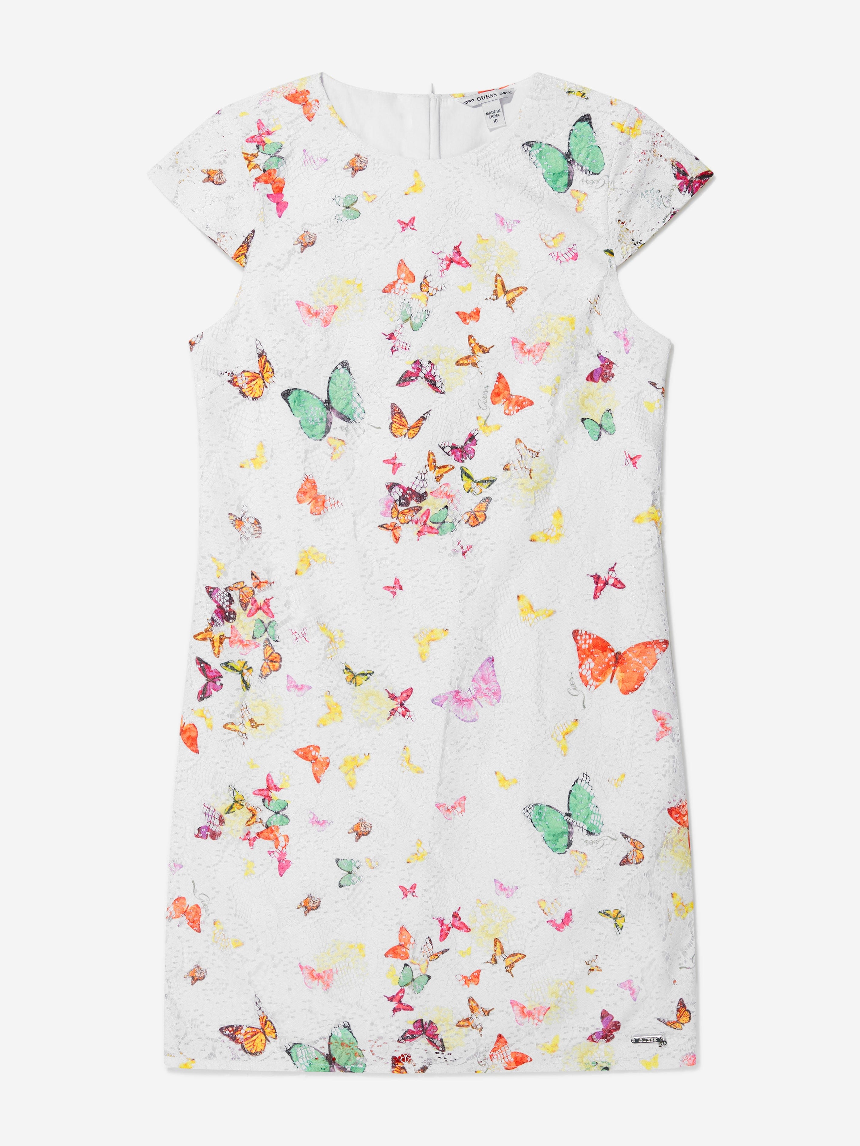 Guess Girls Lace Butterfly Collage Dress