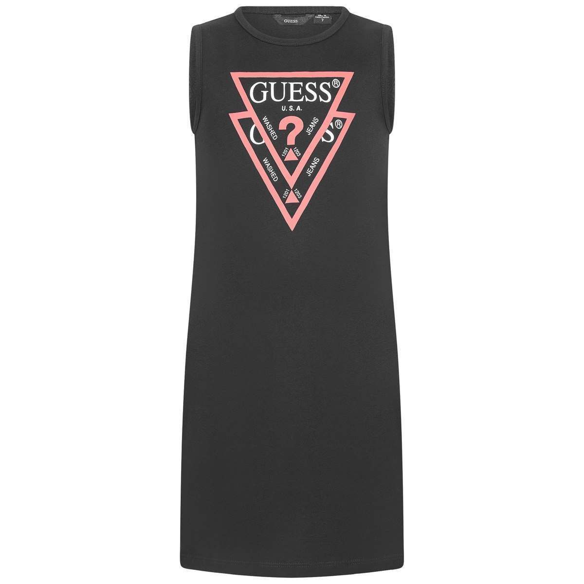 Guess Girls Sleeveless Logo Print Dress