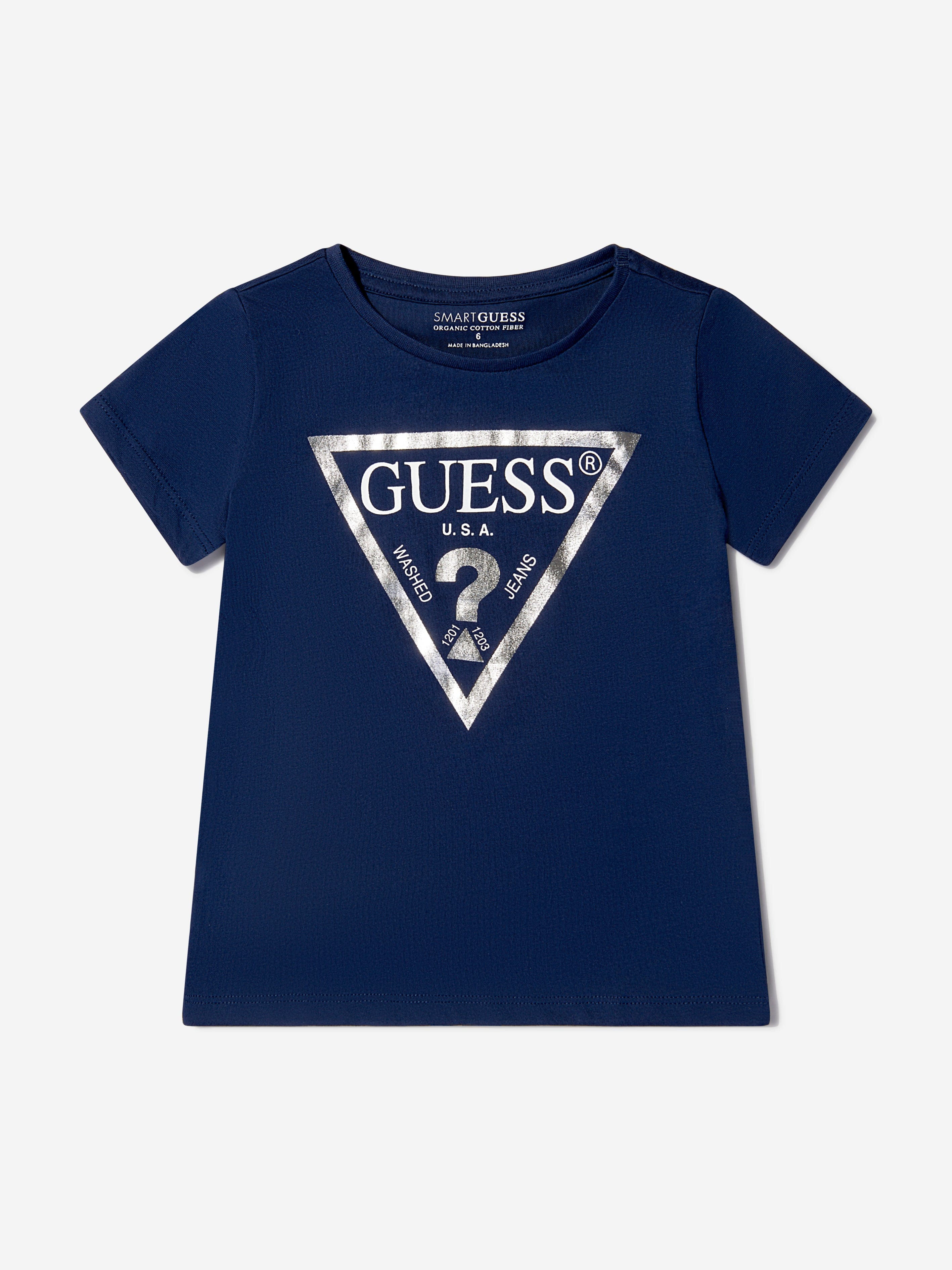 Guess Girls Cotton Logo Print T-Shirt