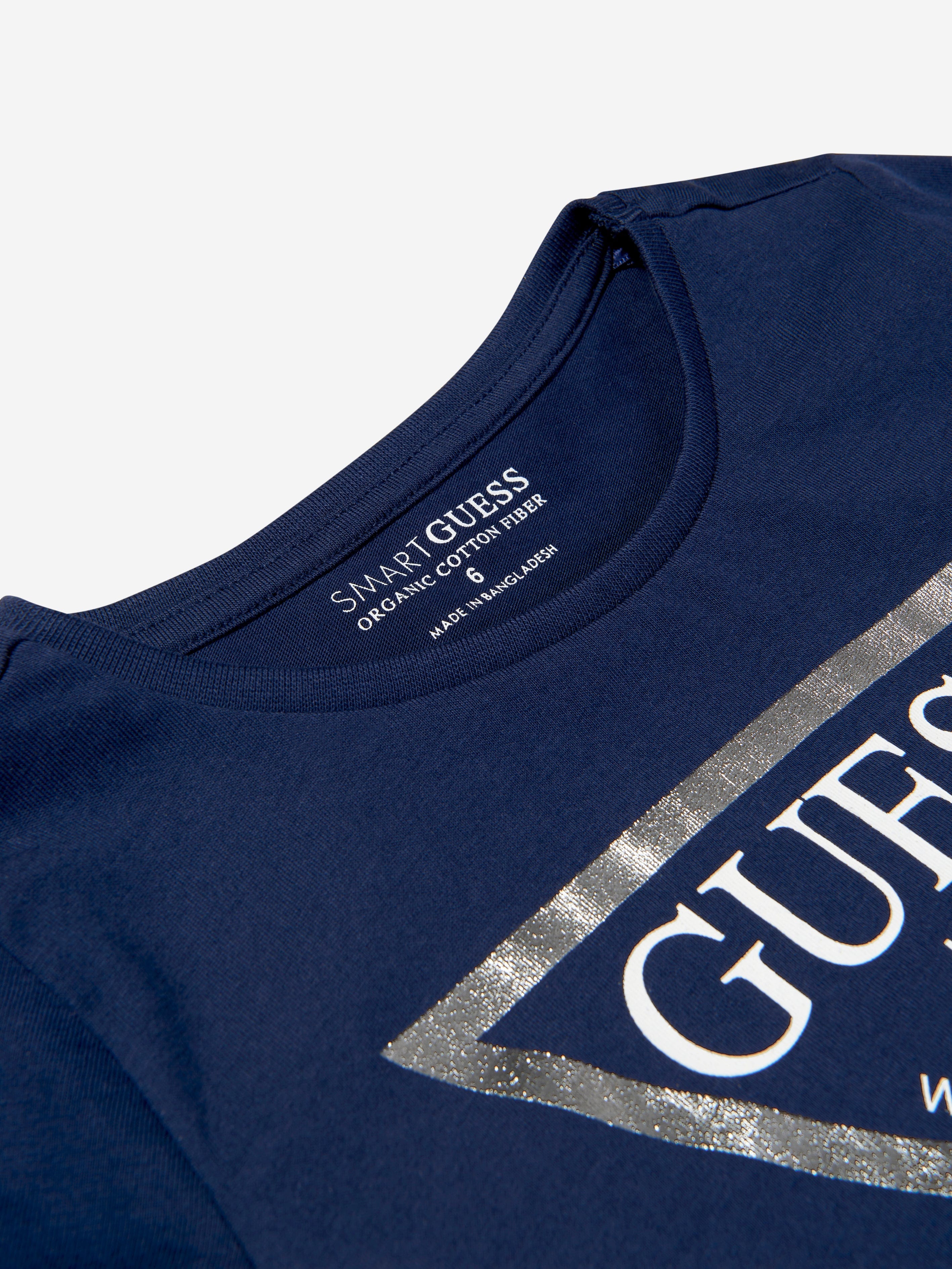 Guess Girls Cotton Logo Print T-Shirt