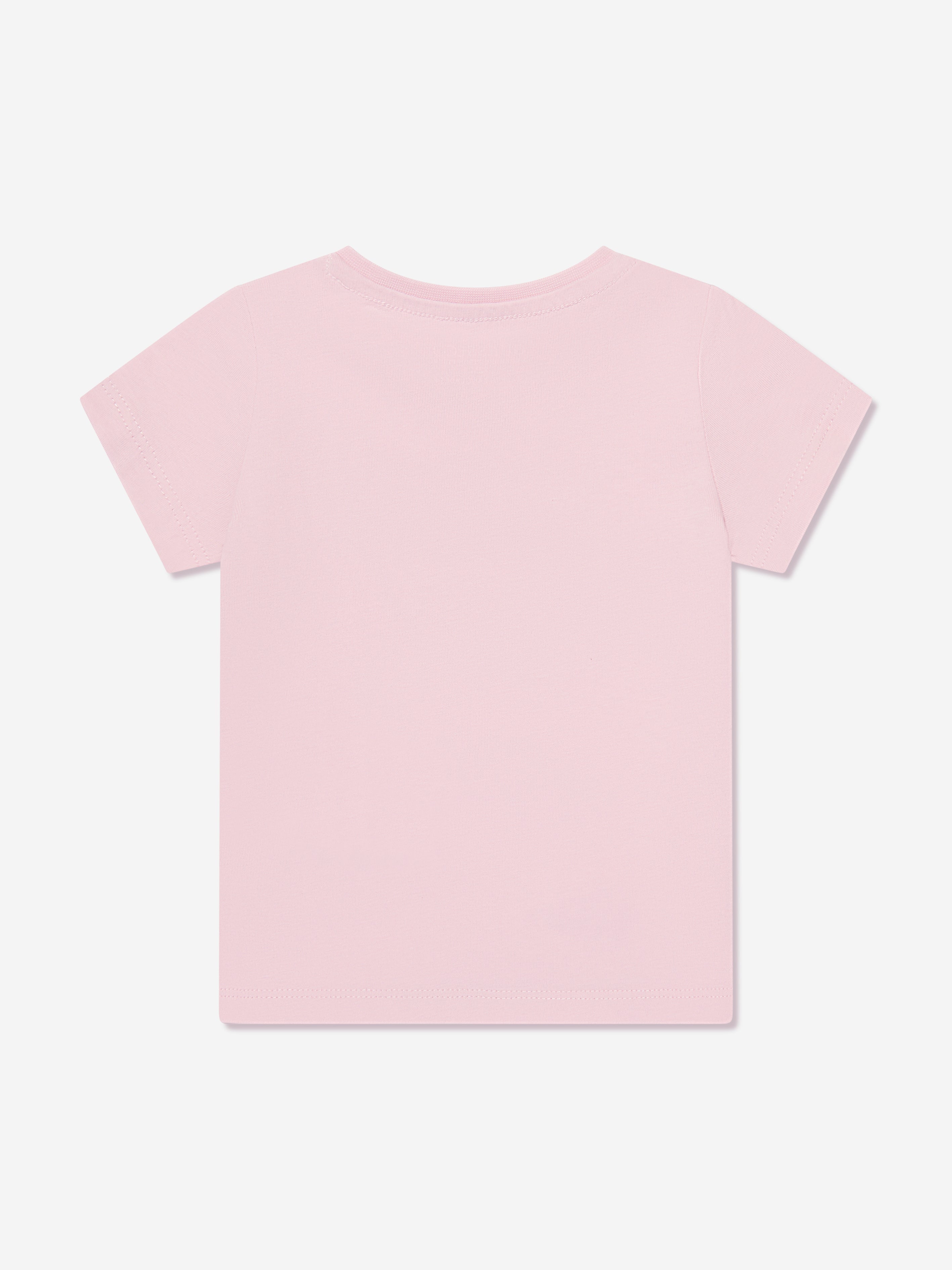 Guess Girls Logo Print T-Shirt in Pink