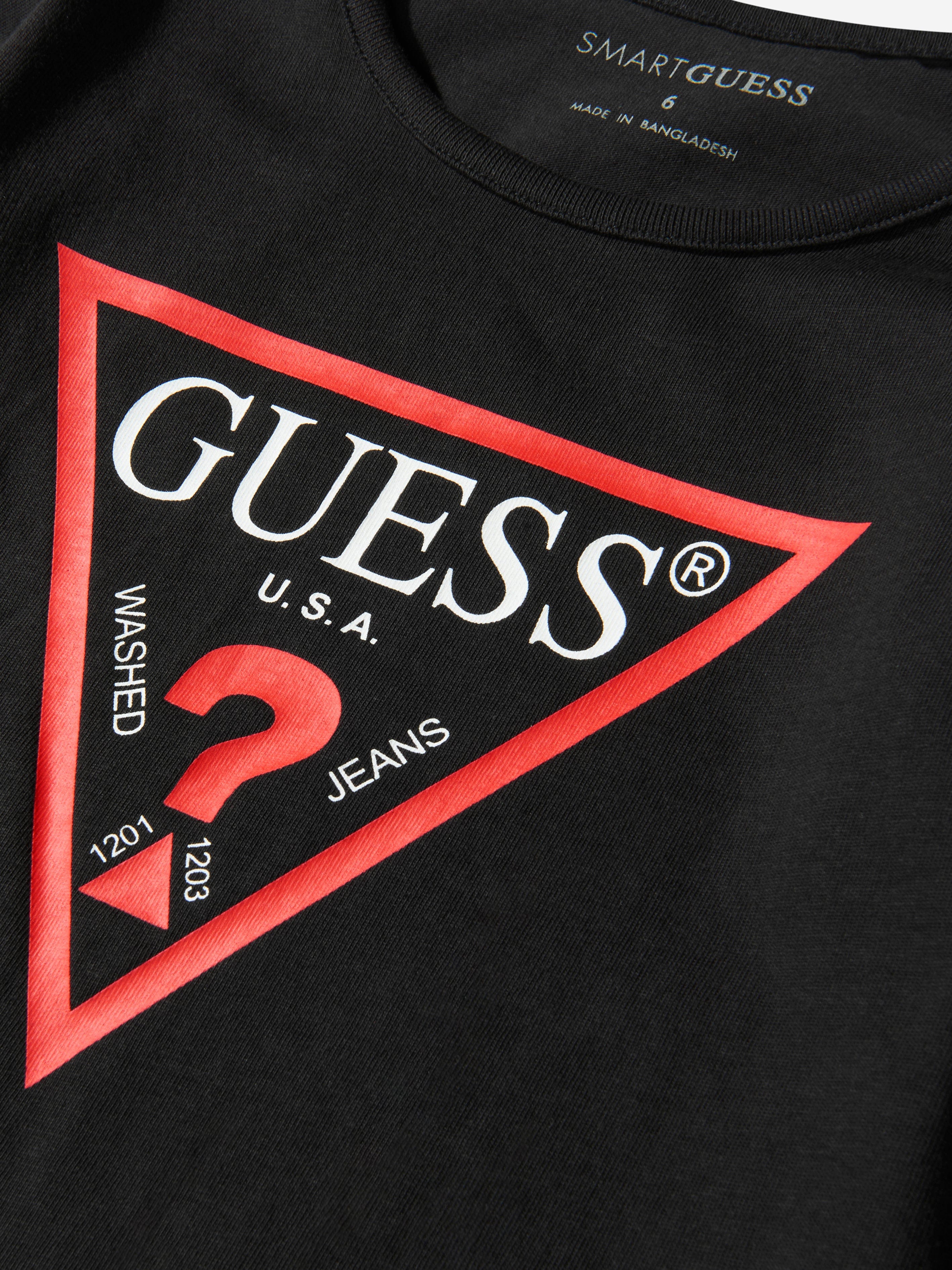 Guess Girls Long Sleeve Logo Dress