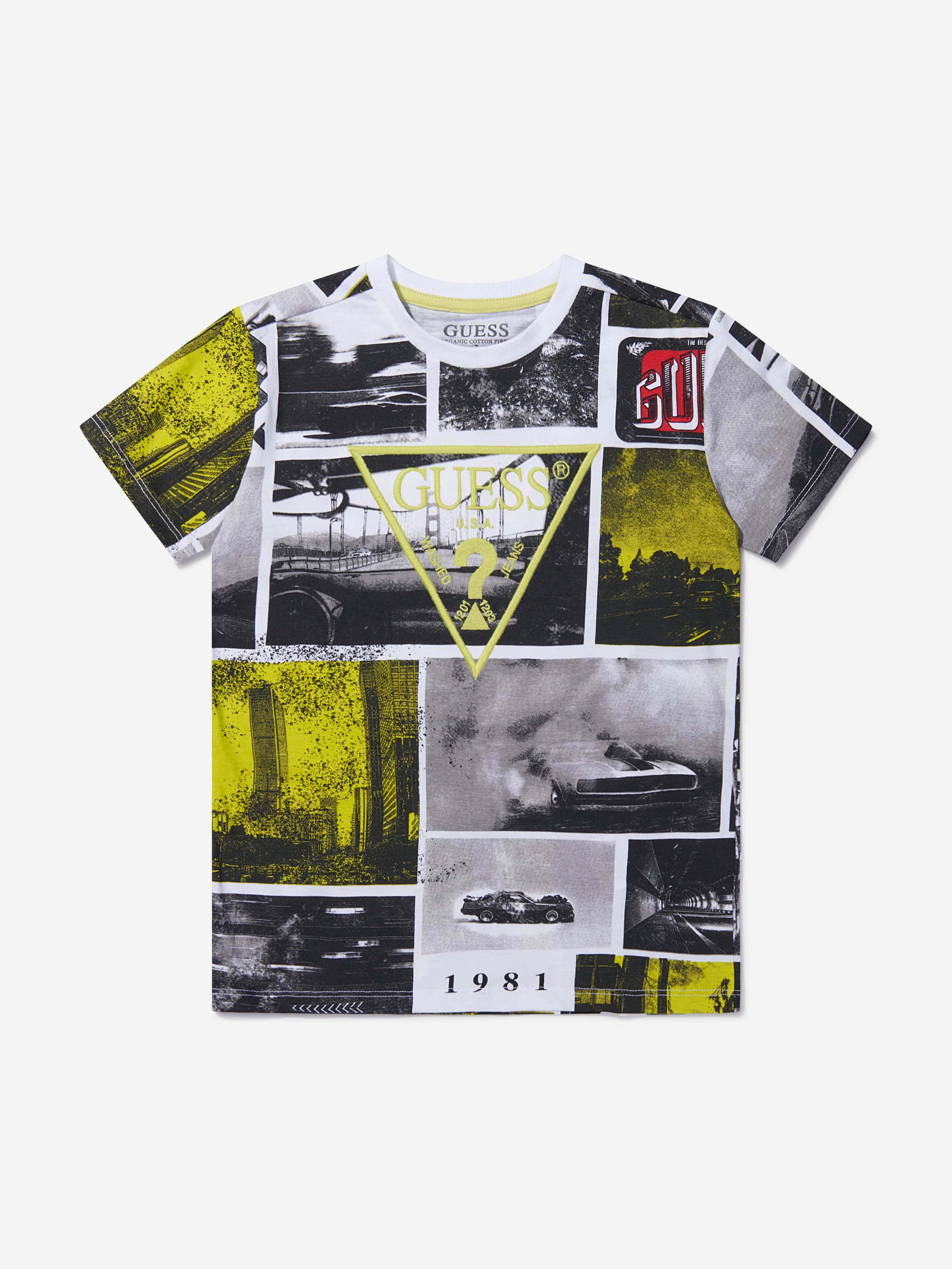 Guess Boys Vintage Collage Print T-Shirt