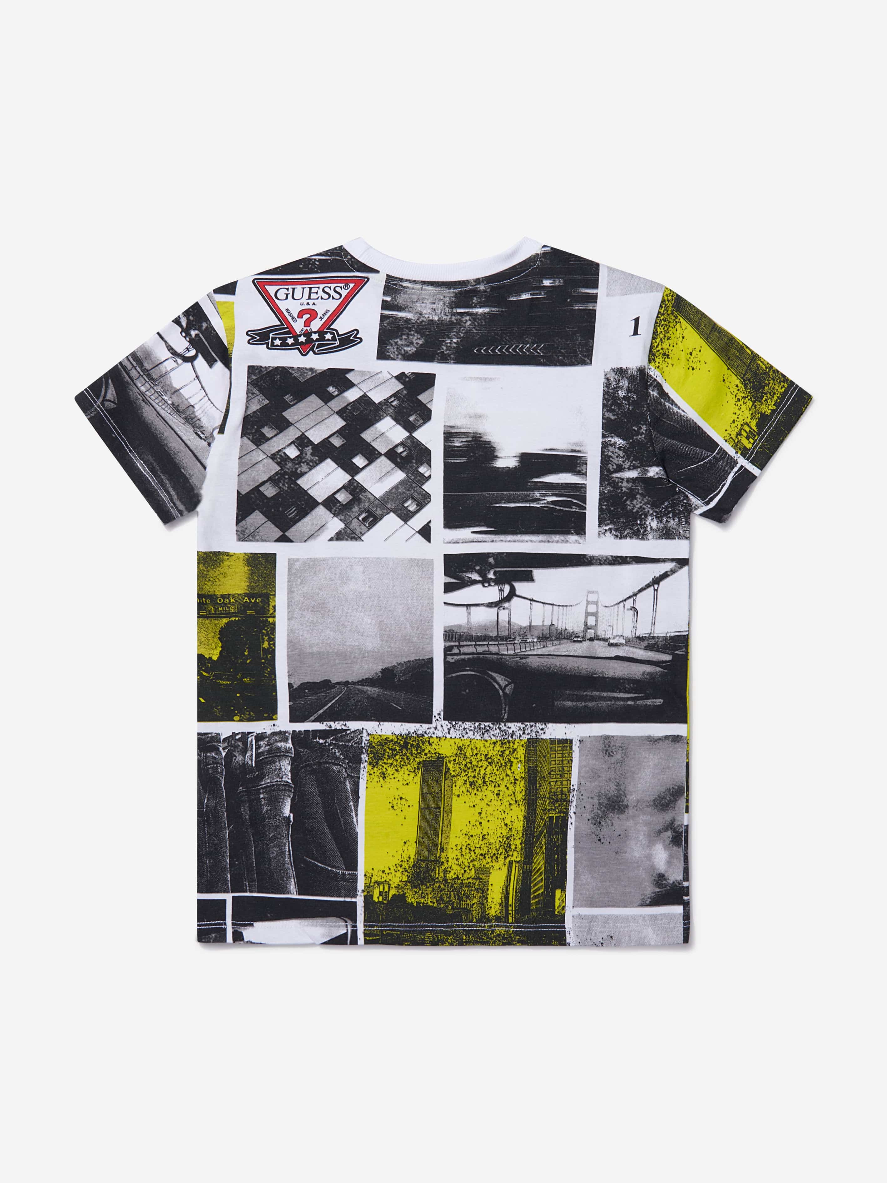 Guess Boys Vintage Collage Print T-Shirt