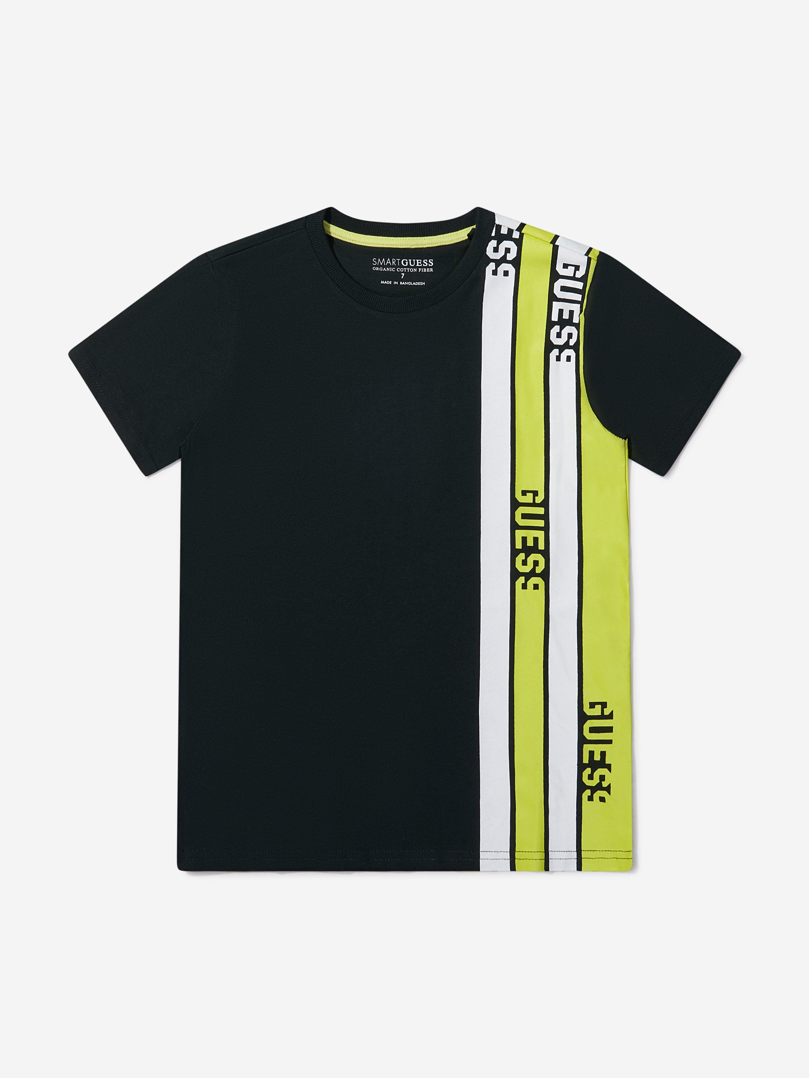 Guess Boys Striped Logo Short Sleeve T-Shirt