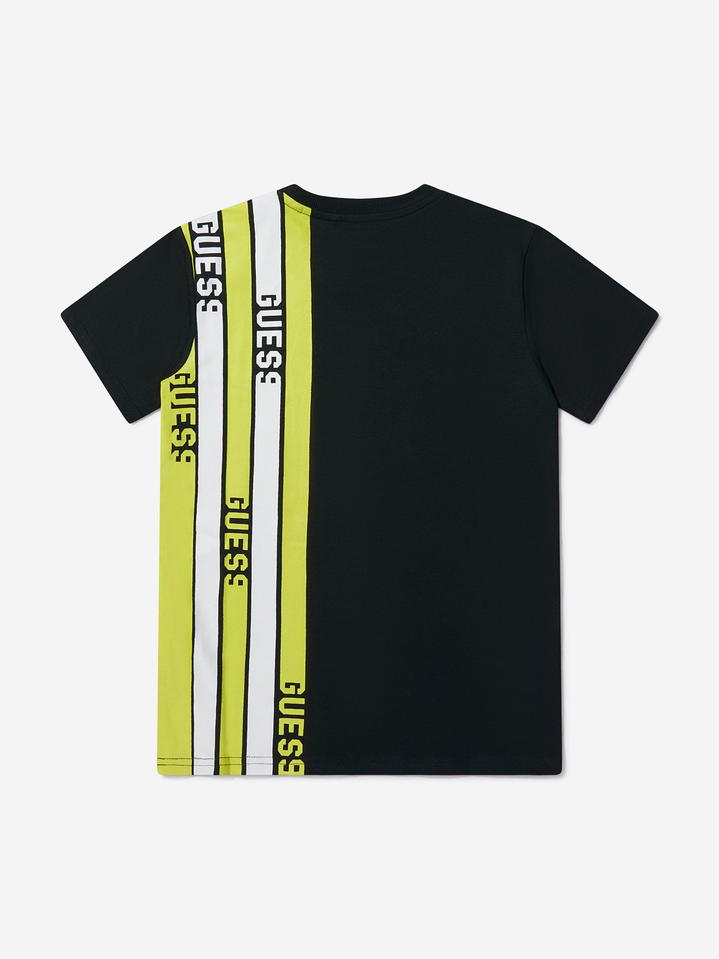 Guess Boys Striped Logo Short Sleeve T-Shirt