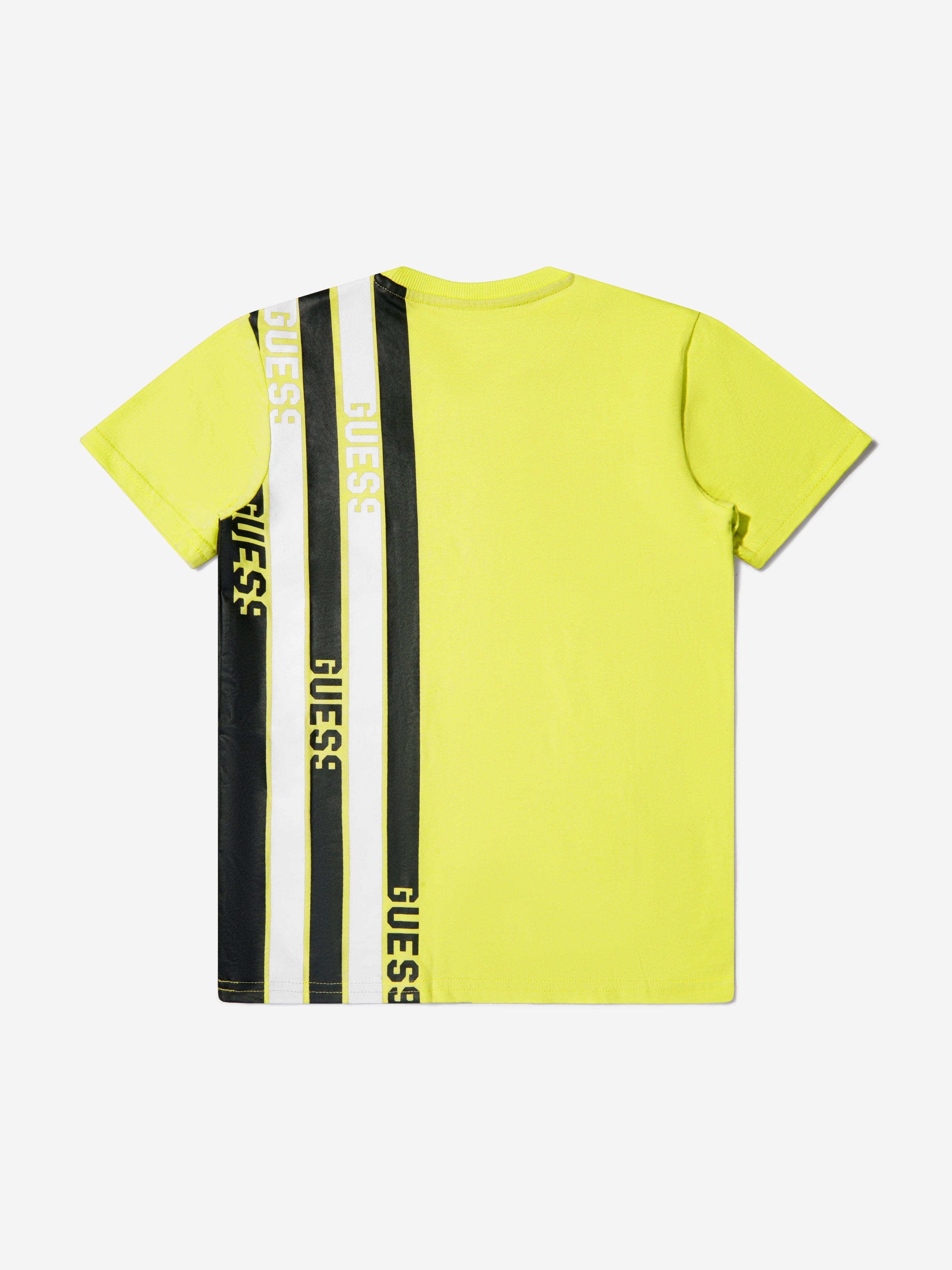 Guess Boys Striped Logo Short Sleeve T-Shirt