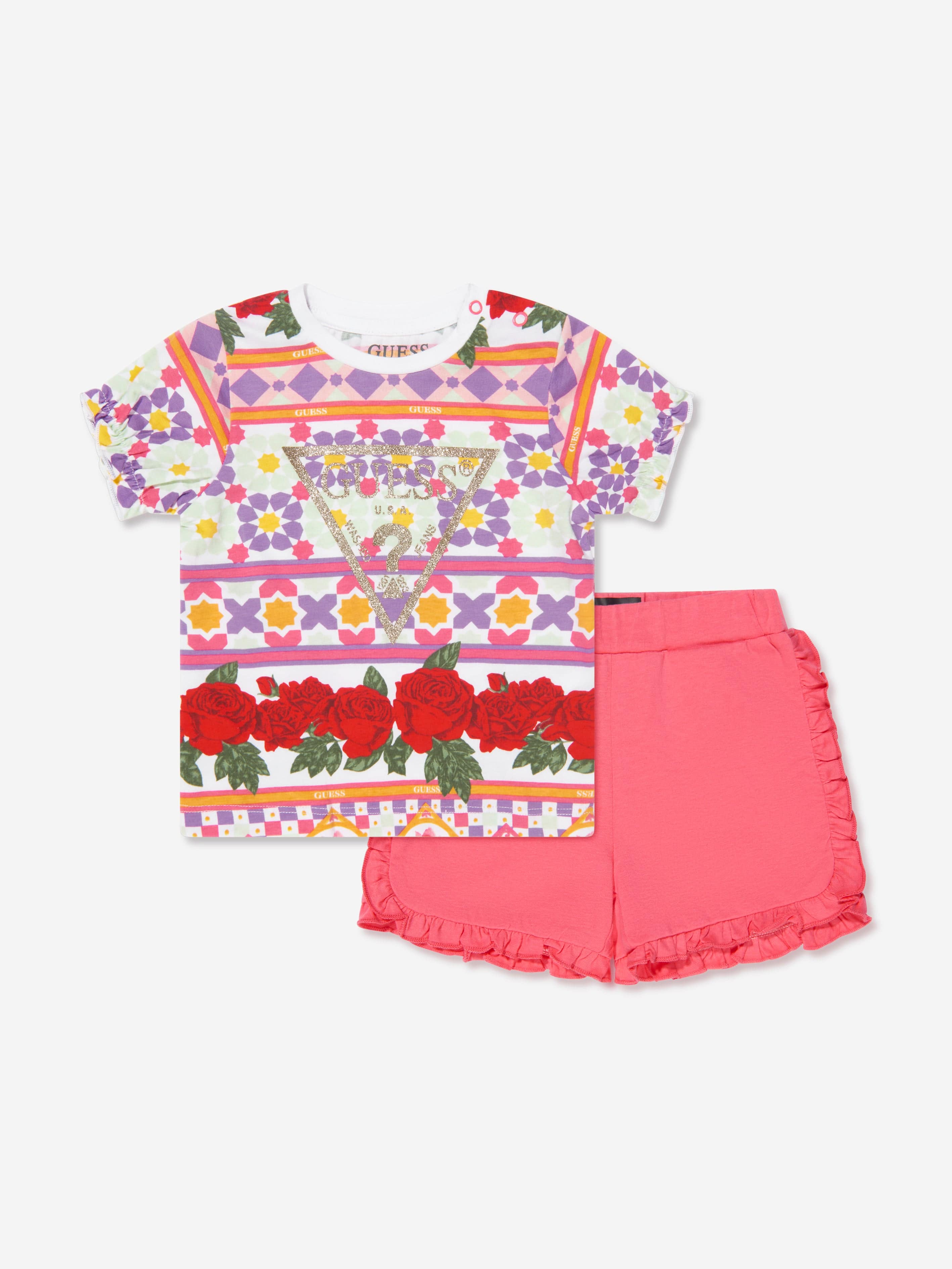 Guess Baby Girls T-Shirt And Shorts Set in Pink