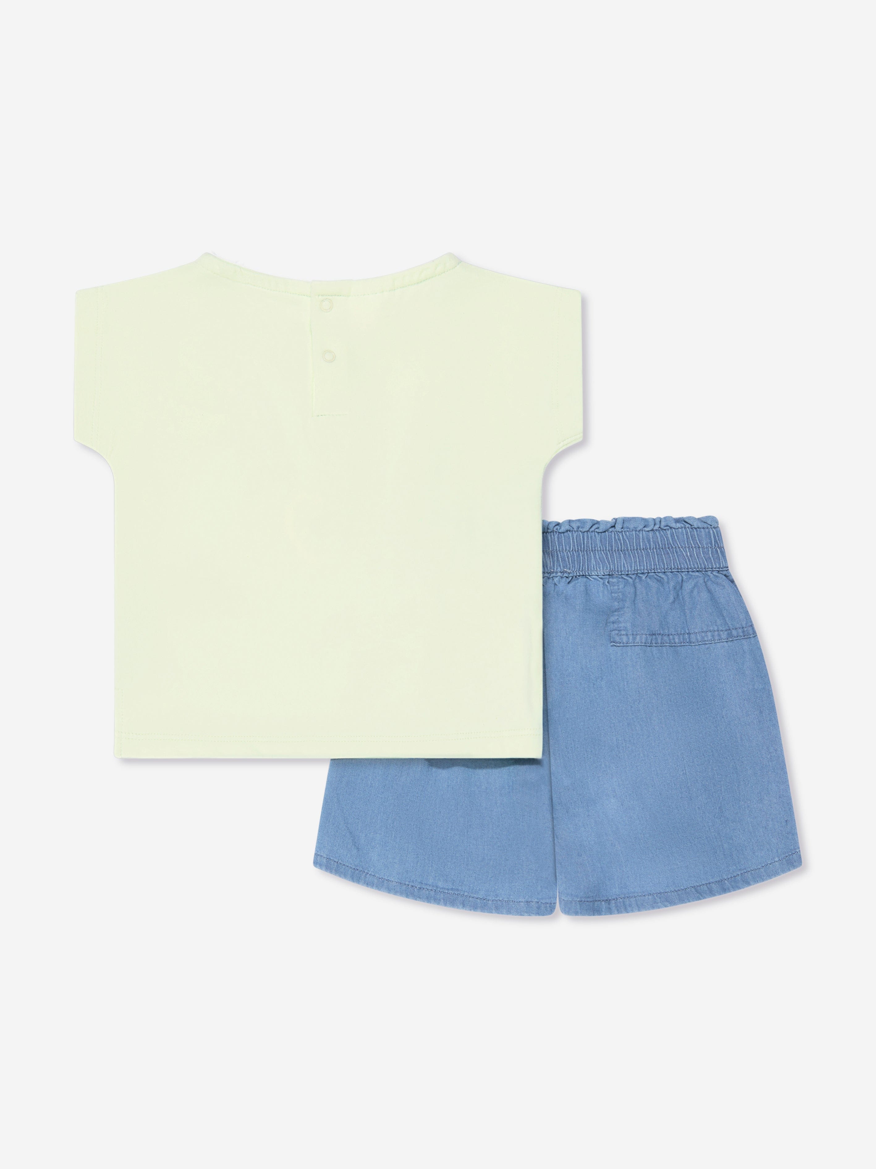 Guess Baby Girls T-Shirt And Chambray Shorts Set in Green