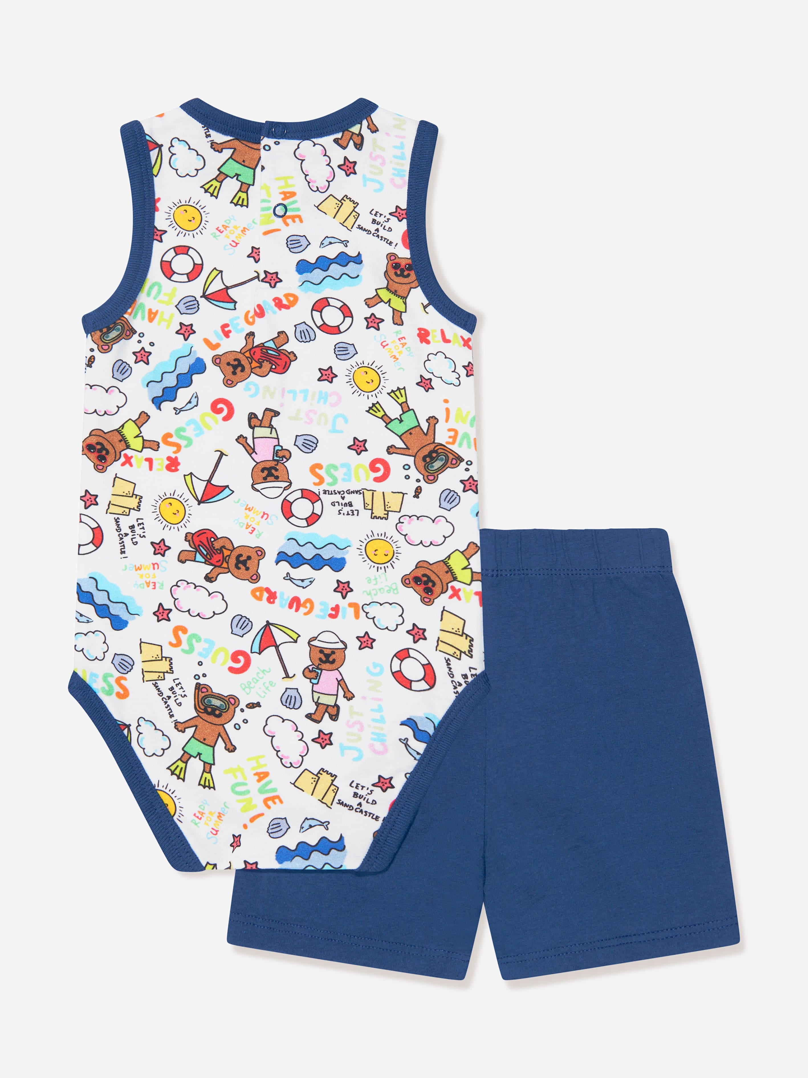 Guess Baby Boys Bodysuit And Shorts Set in Multicolour