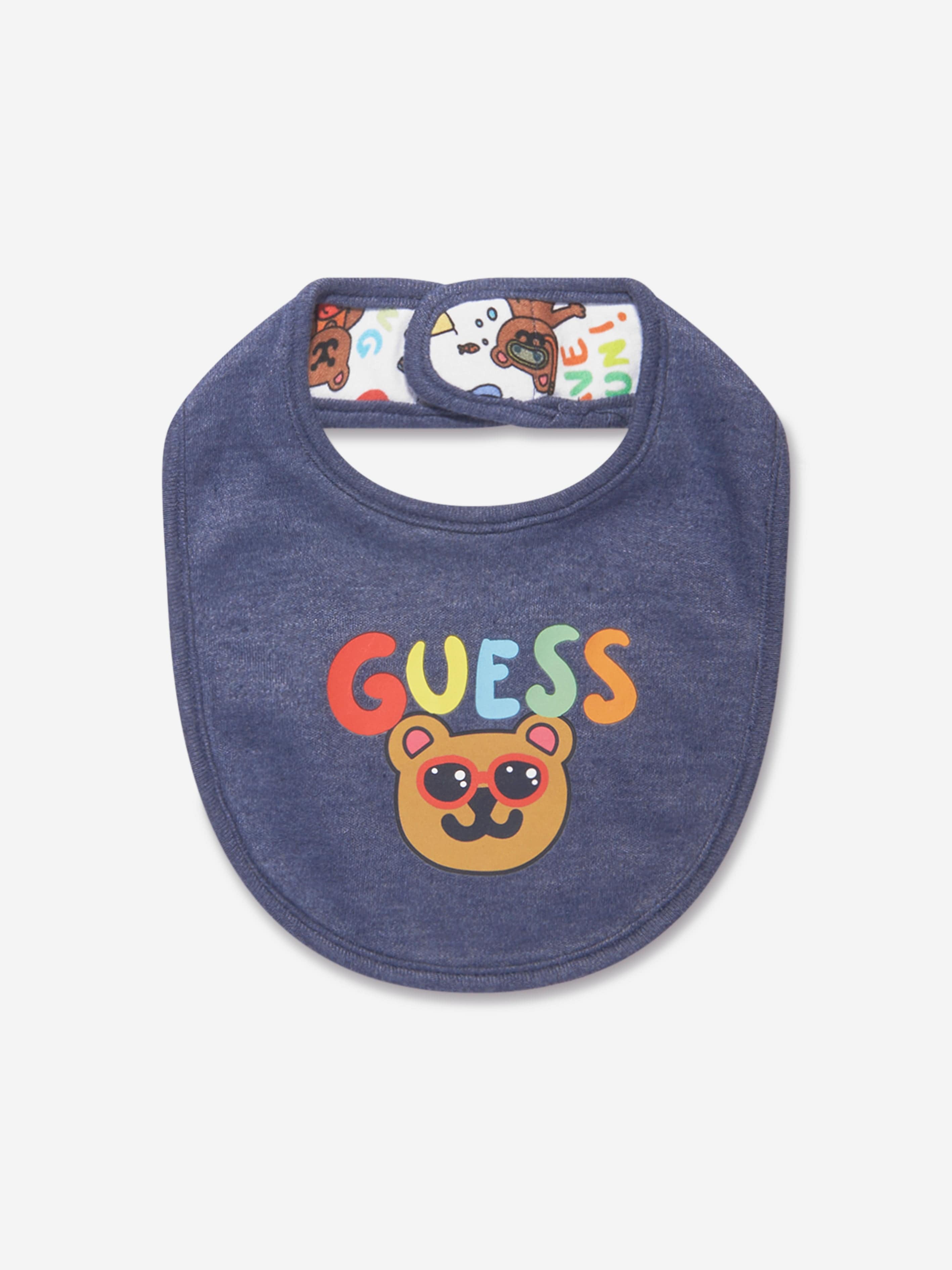 Guess Baby Boys Reversible Bib in Blue