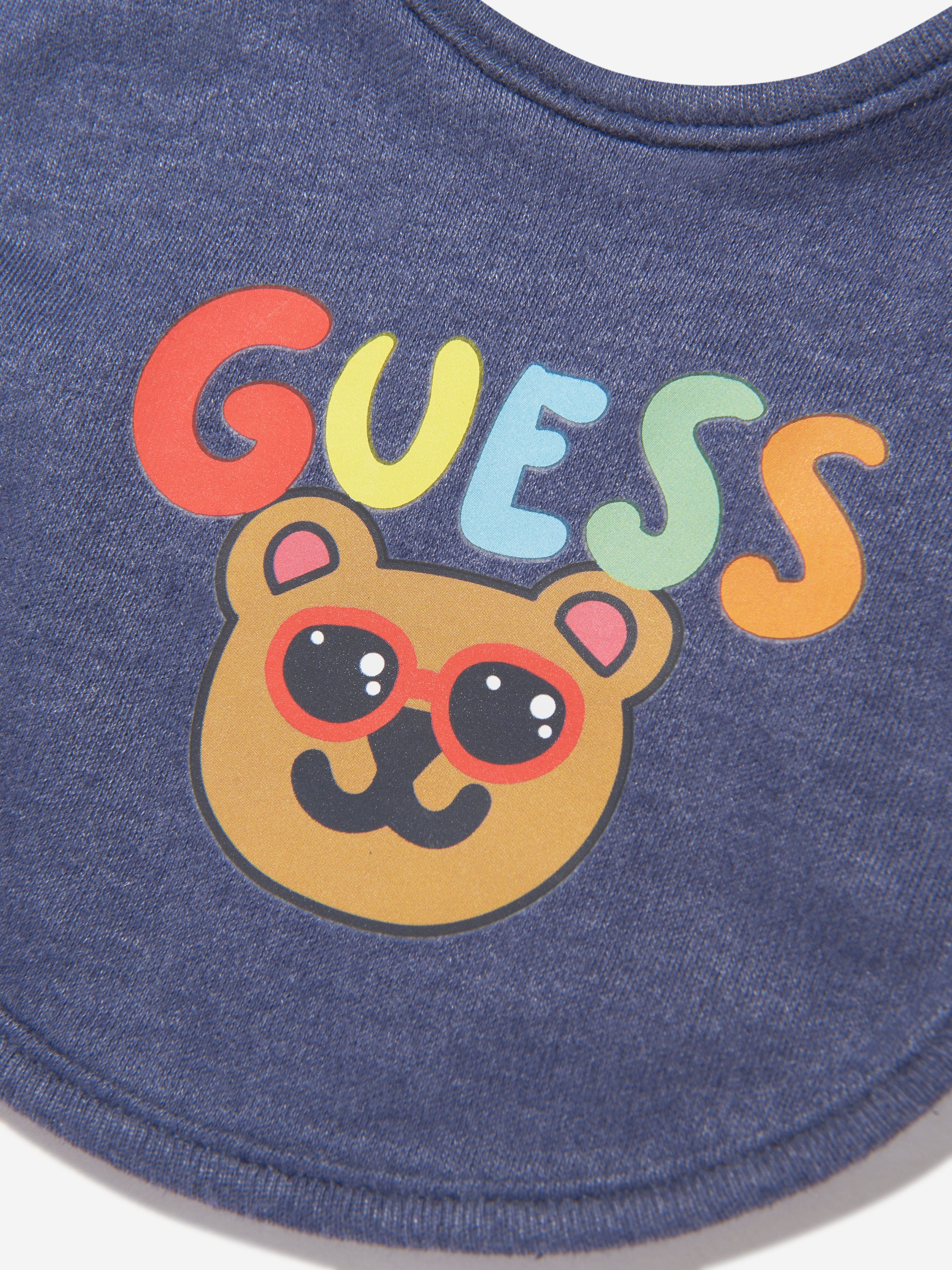 Guess Baby Boys Reversible Bib in Blue