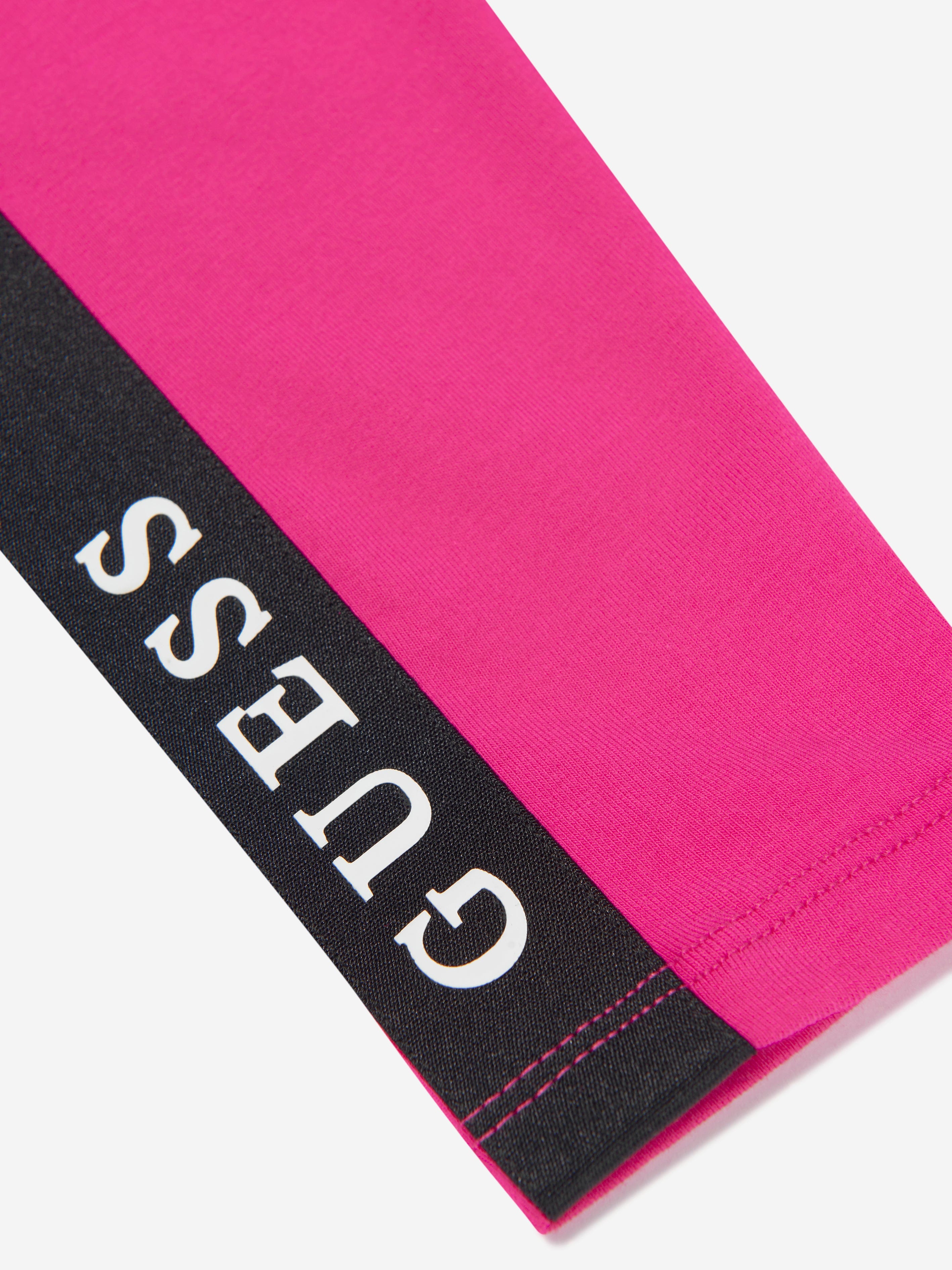 Guess Girls Logo Leggings in Pink