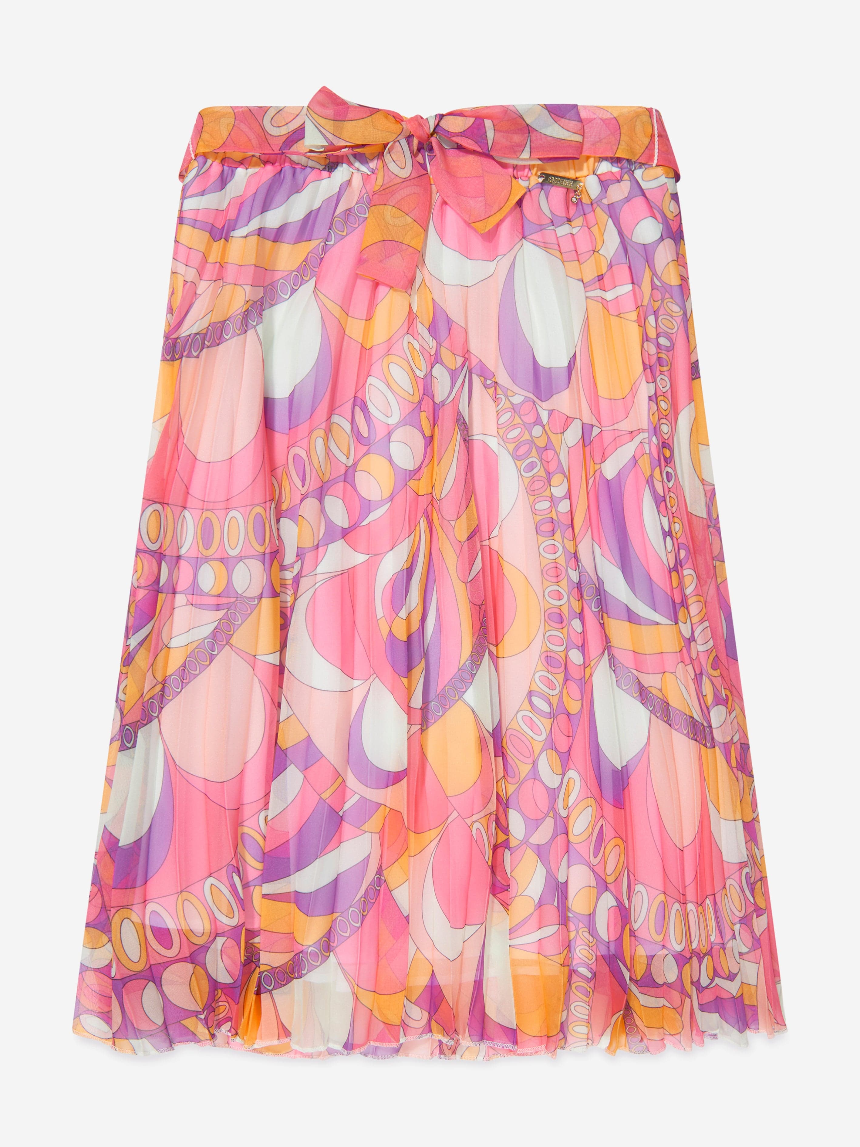 Guess Girls Pleated Chiffon Midi Skirt in Multicolour