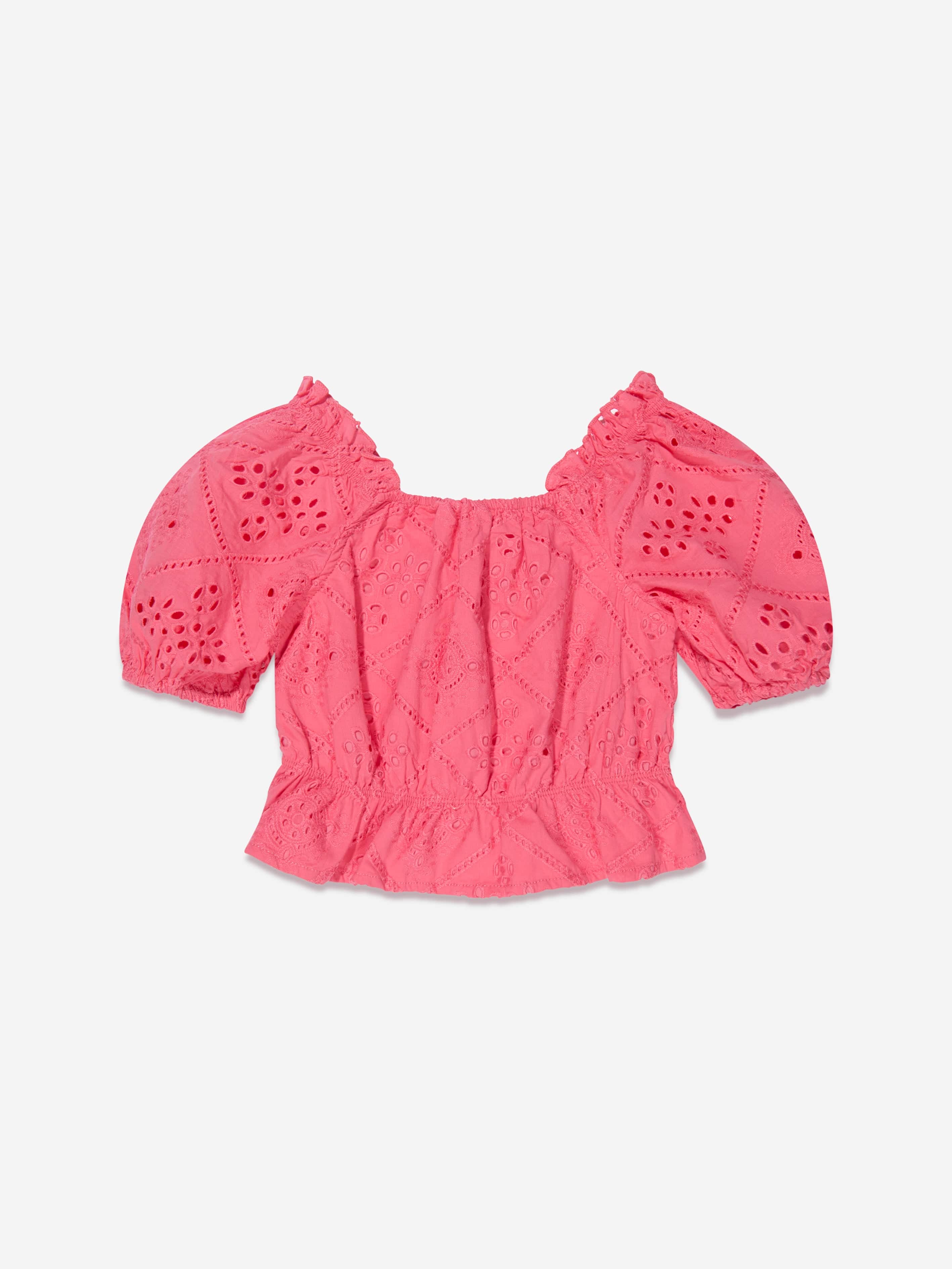 Guess Girls Sangallo Midi Top in Pink