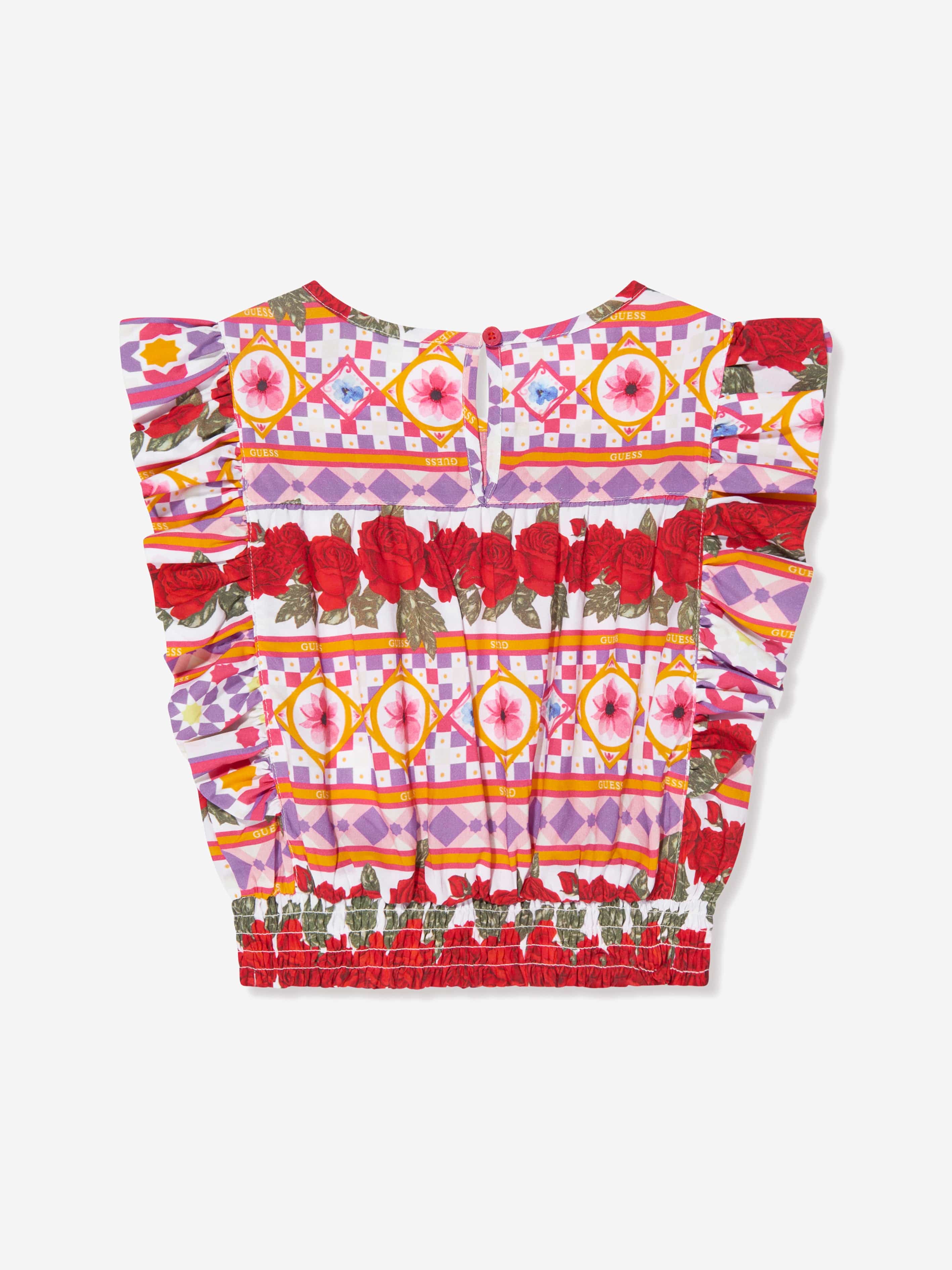 Guess Girls Geometric Flower Top in Multicolour