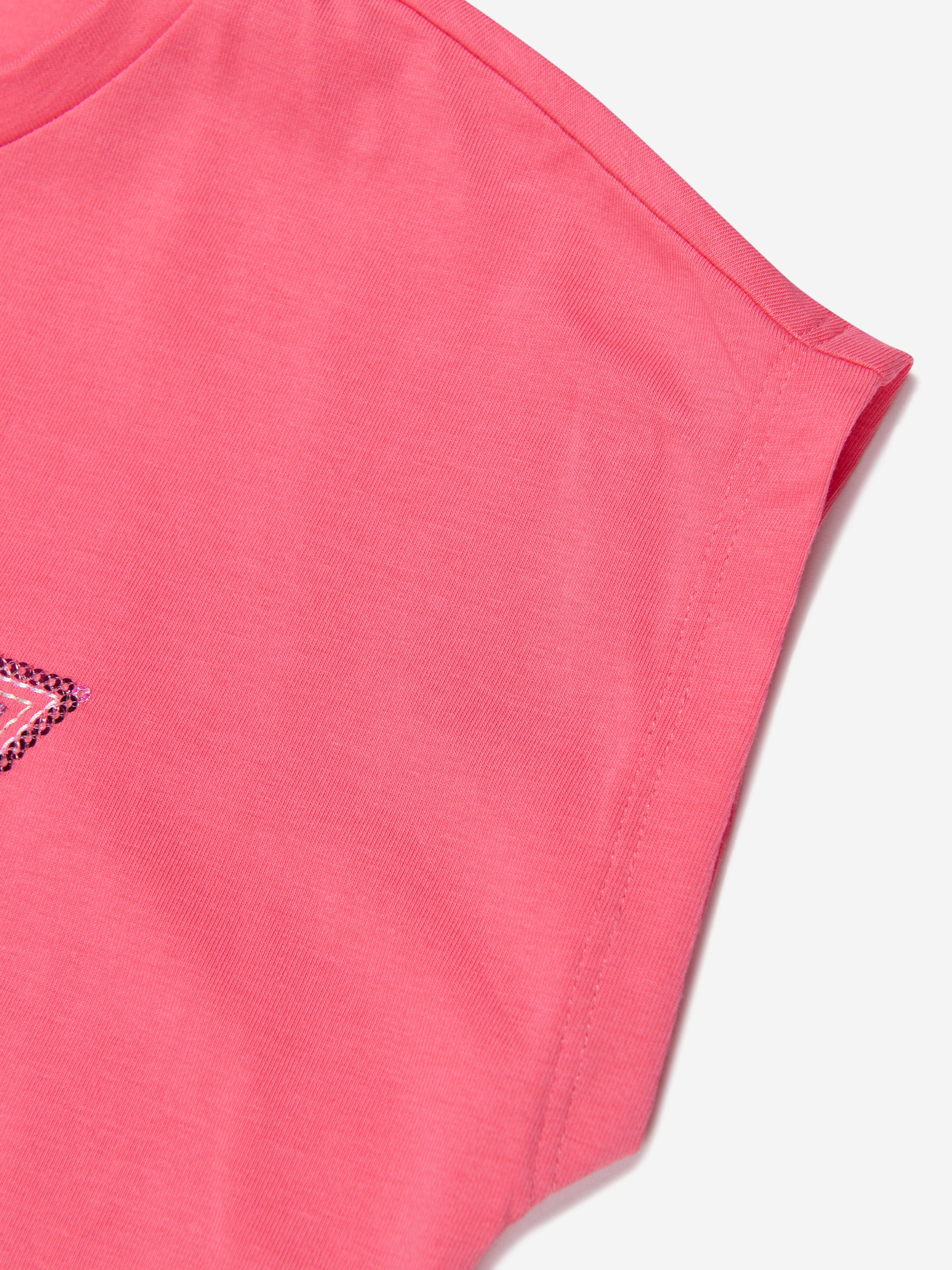 Guess Girls Logo T-Shirt in Pink