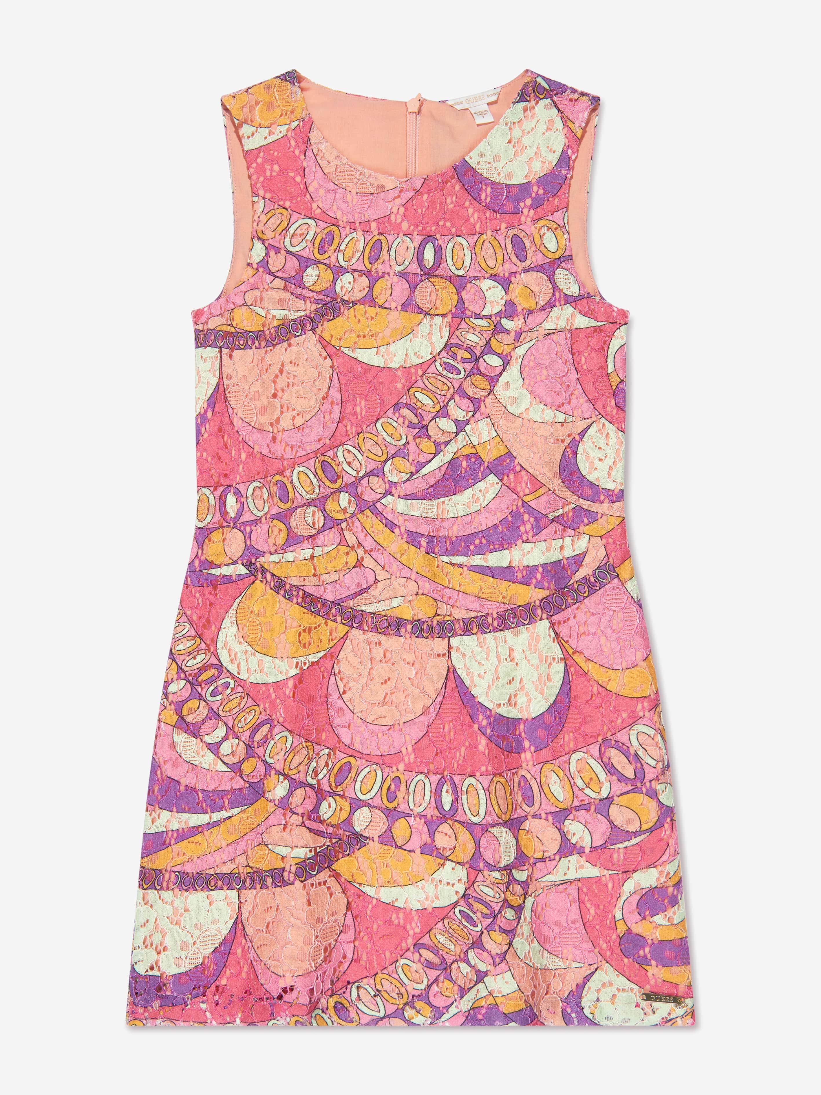 Guess Girls Sleeveless Lace Dress in Multicolour