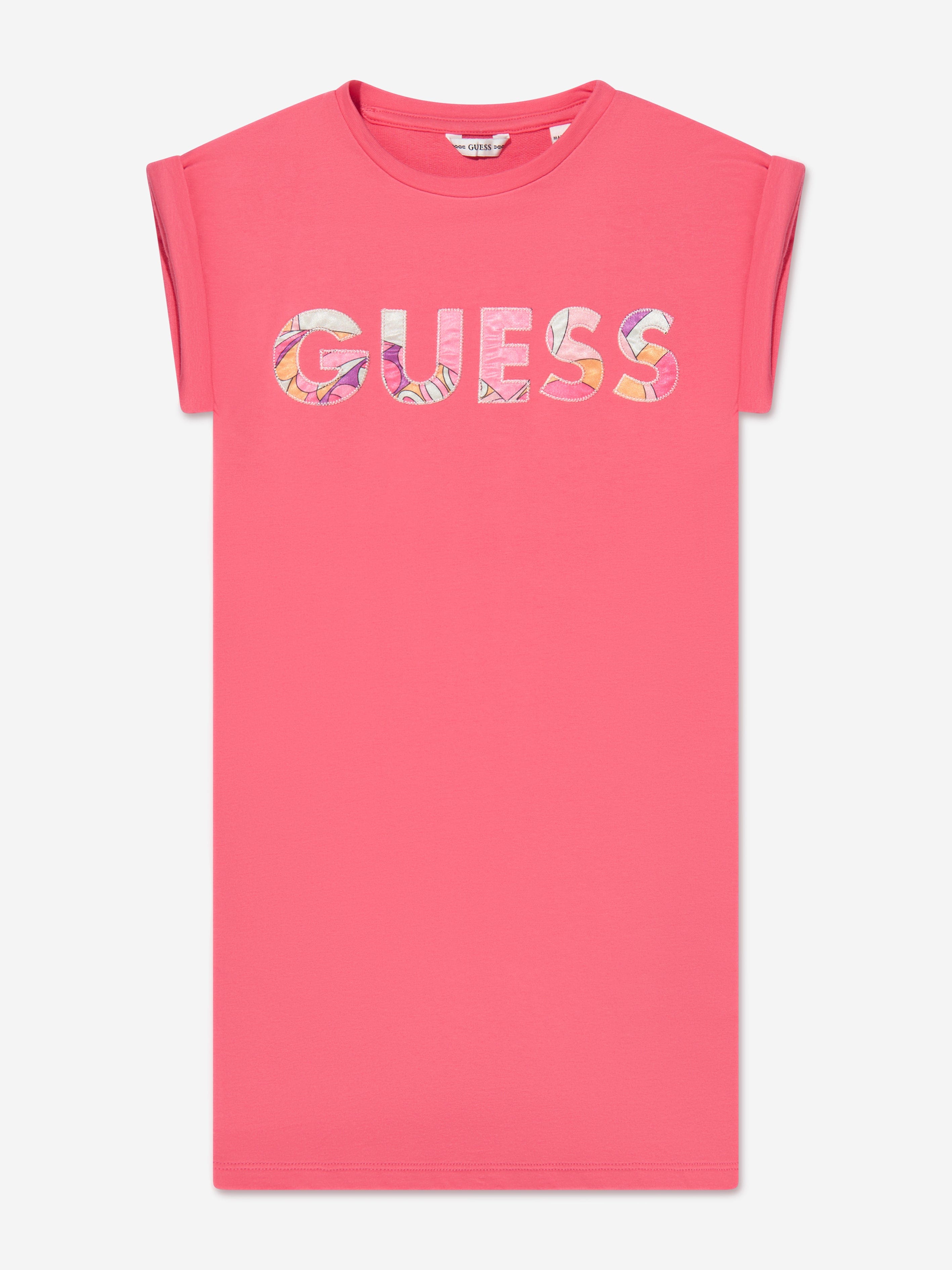 Guess Girls Logo Dress in Pink