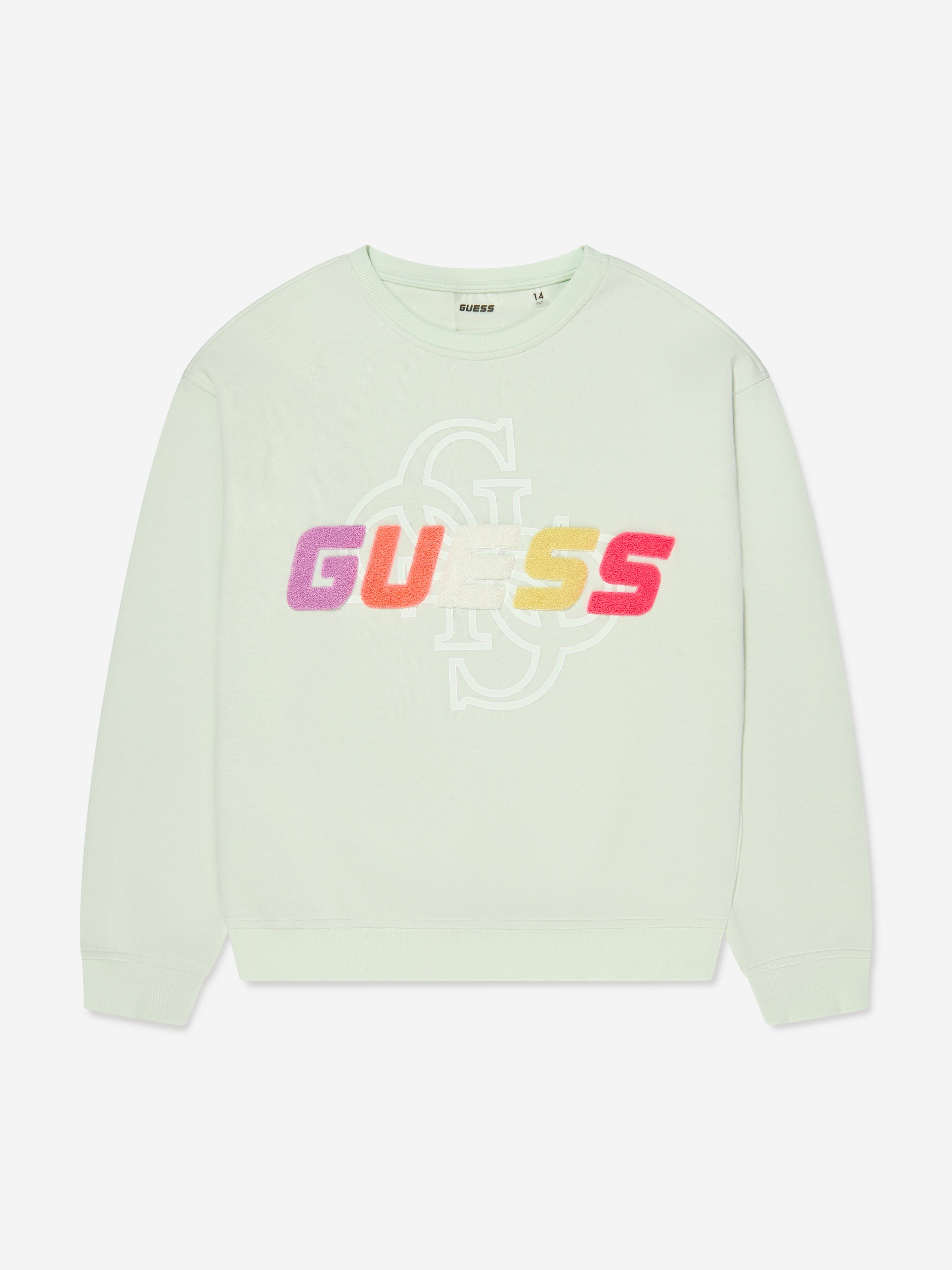 Guess Girls Logo Sweatshirt in Green