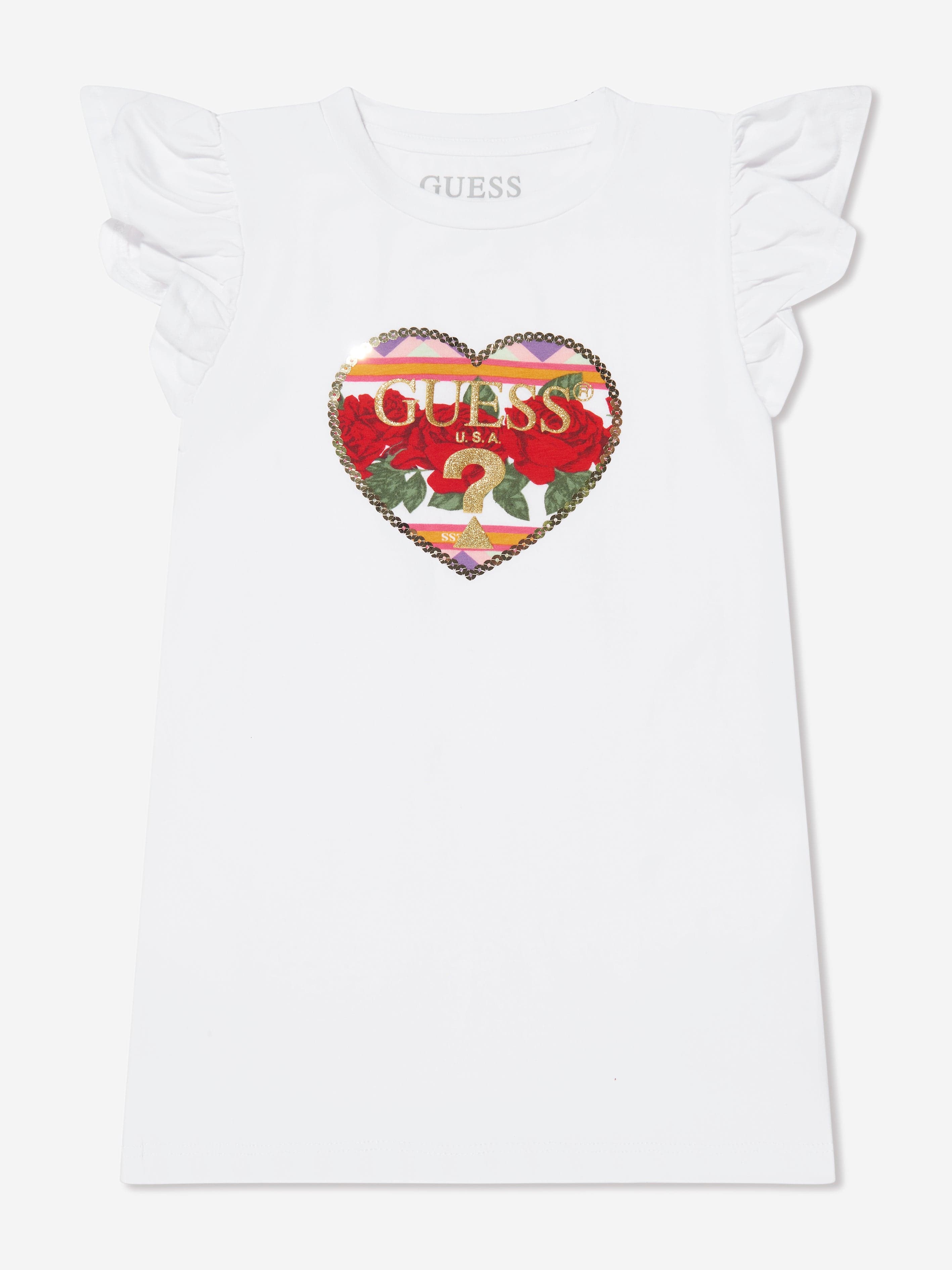 Guess Girls T-Shirt And Leggings Set in White